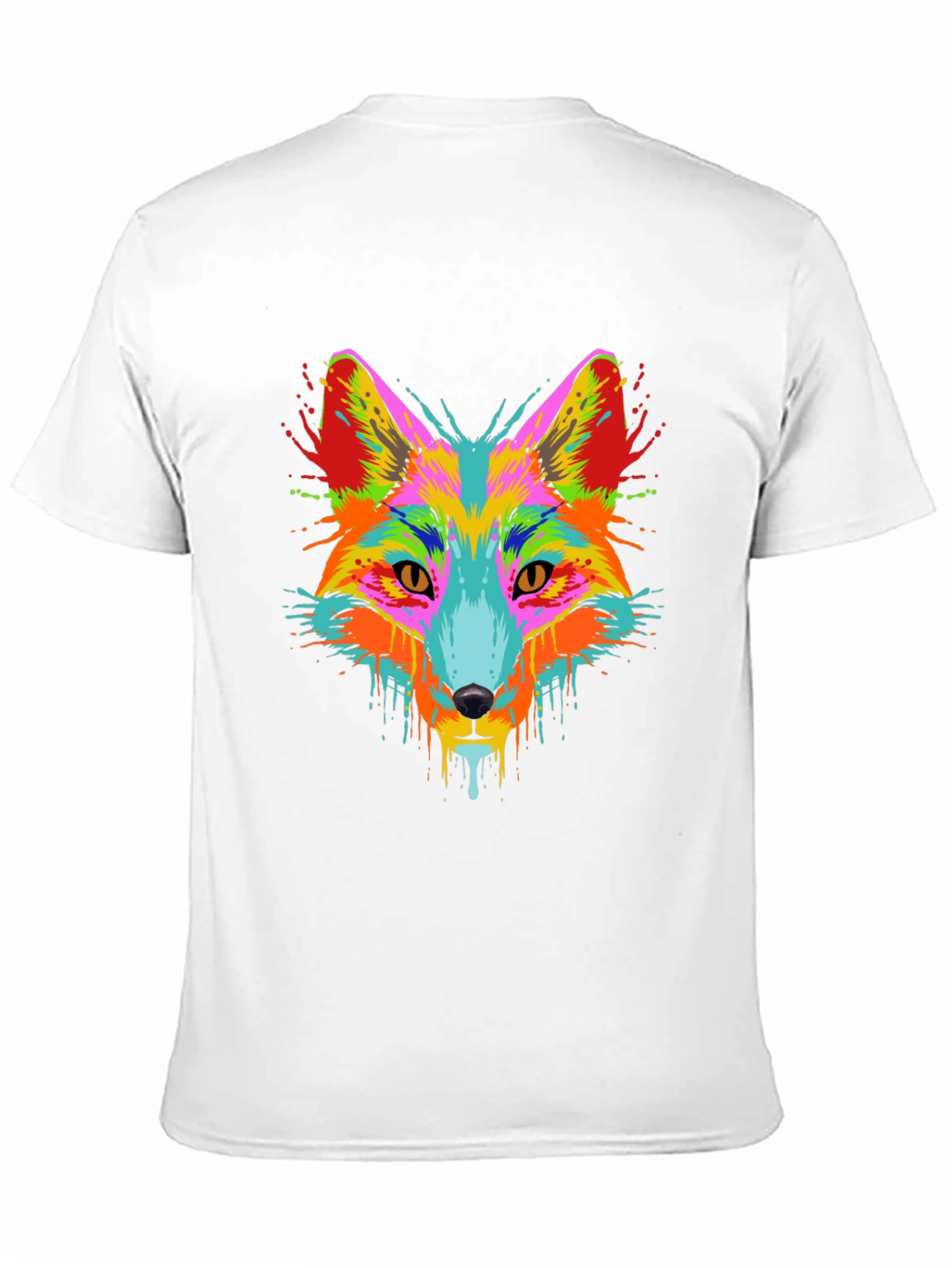 Vibrant Fox Graphic Tee - Mens Black T-Shirt