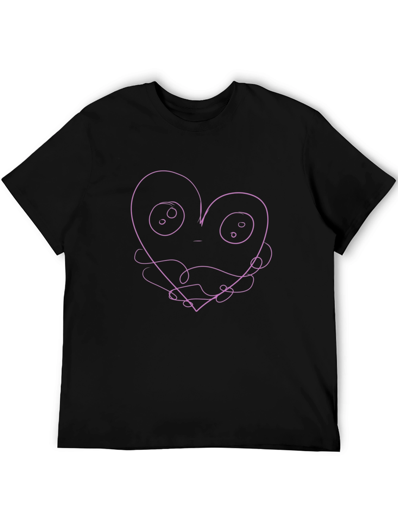Abstract Heart Graphic Tee - Black Unisex Shirt