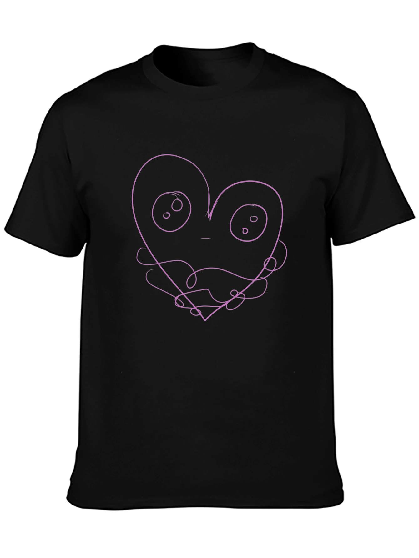 Abstract Heart Graphic Tee - Black Unisex Shirt