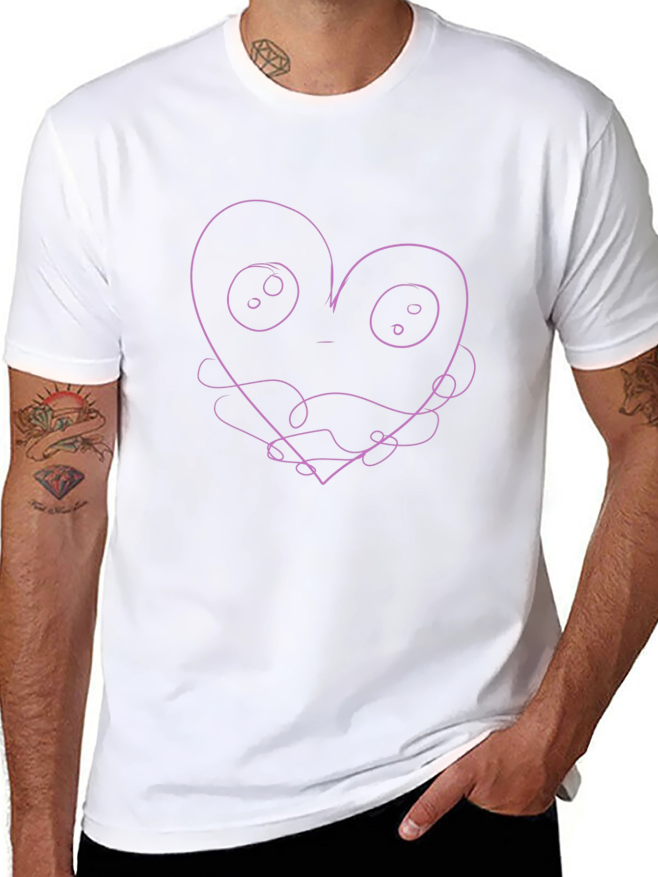 Abstract Heart Graphic Tee - Black Unisex Shirt