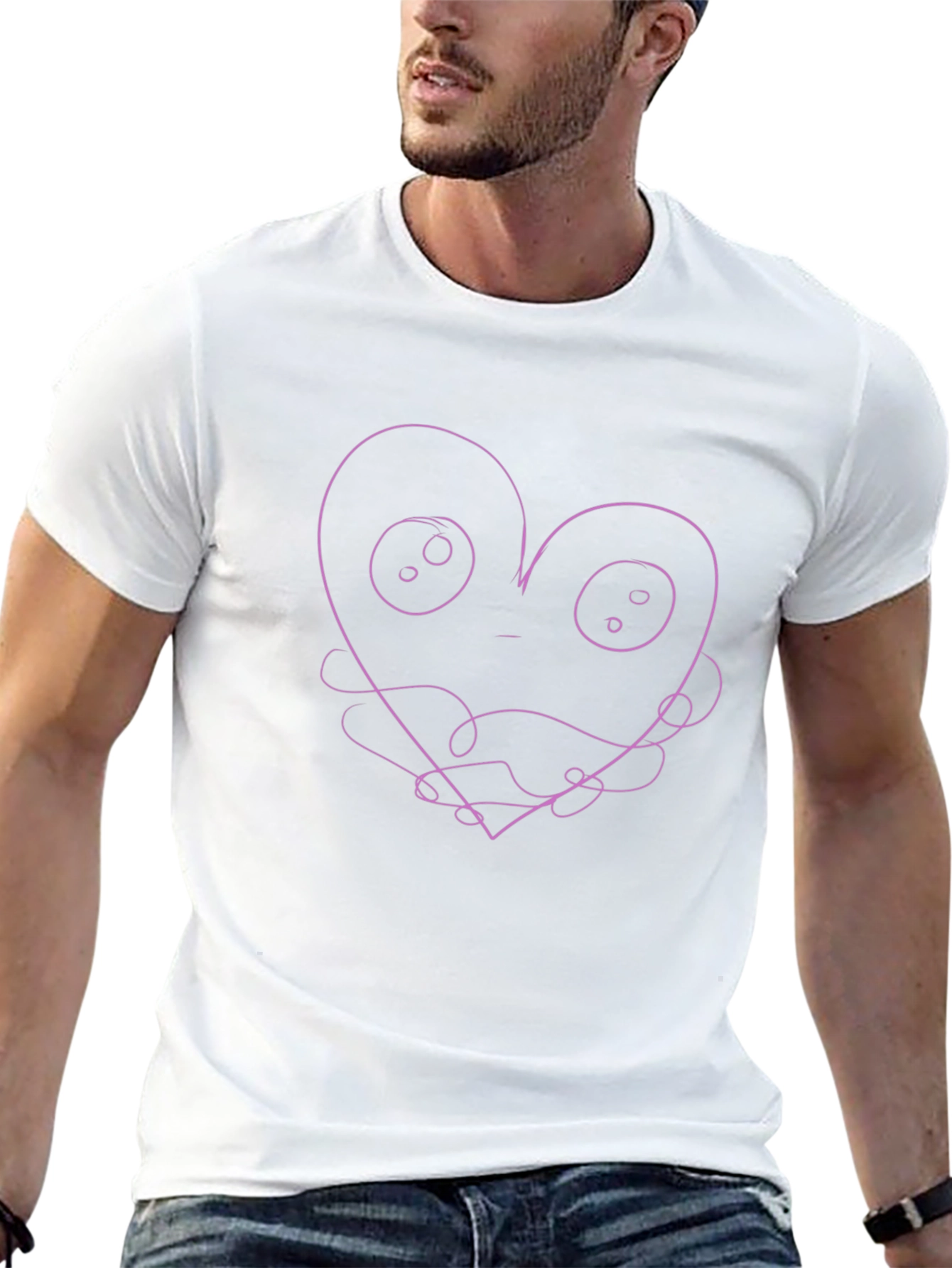 Abstract Heart Graphic Tee - Black Unisex Shirt