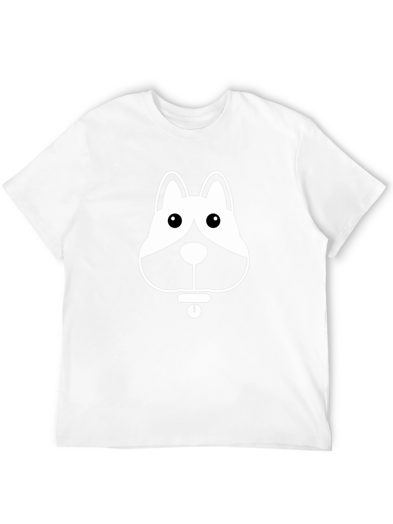 Dog Graphic Tee - Black Cotton T-Shirt