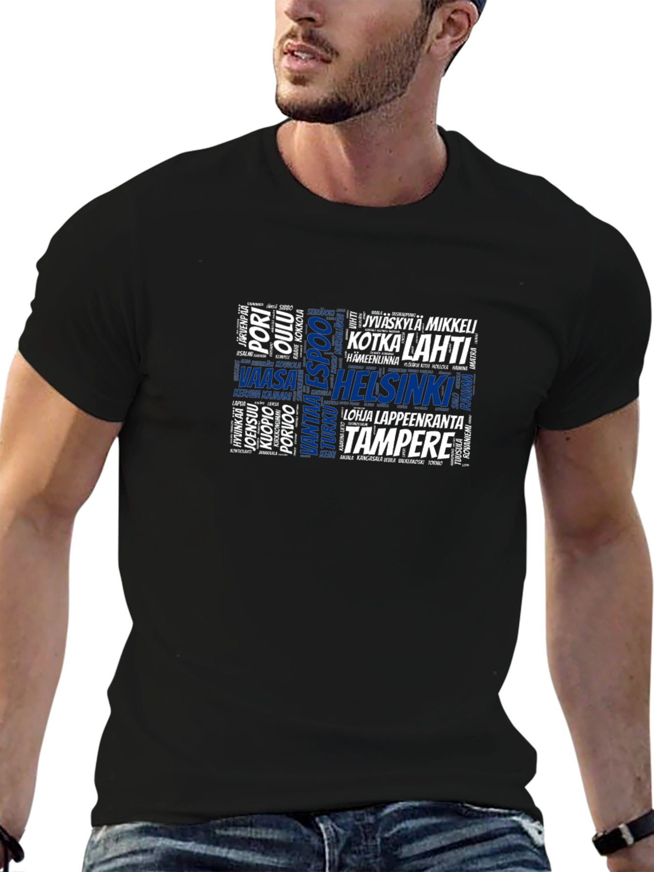 Finnish Cities Word Cloud T-Shirt