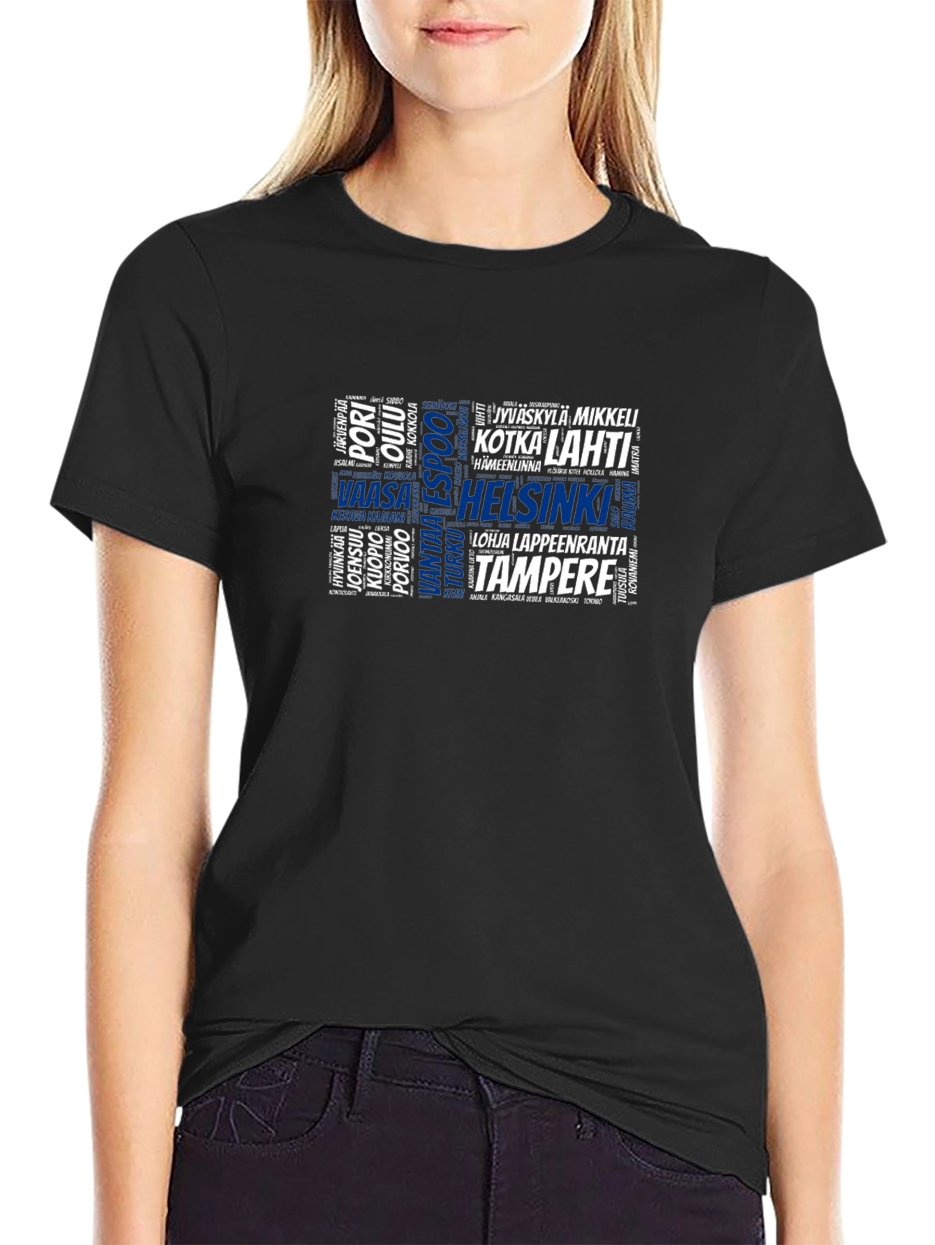 Finnish Cities Word Cloud T-Shirt