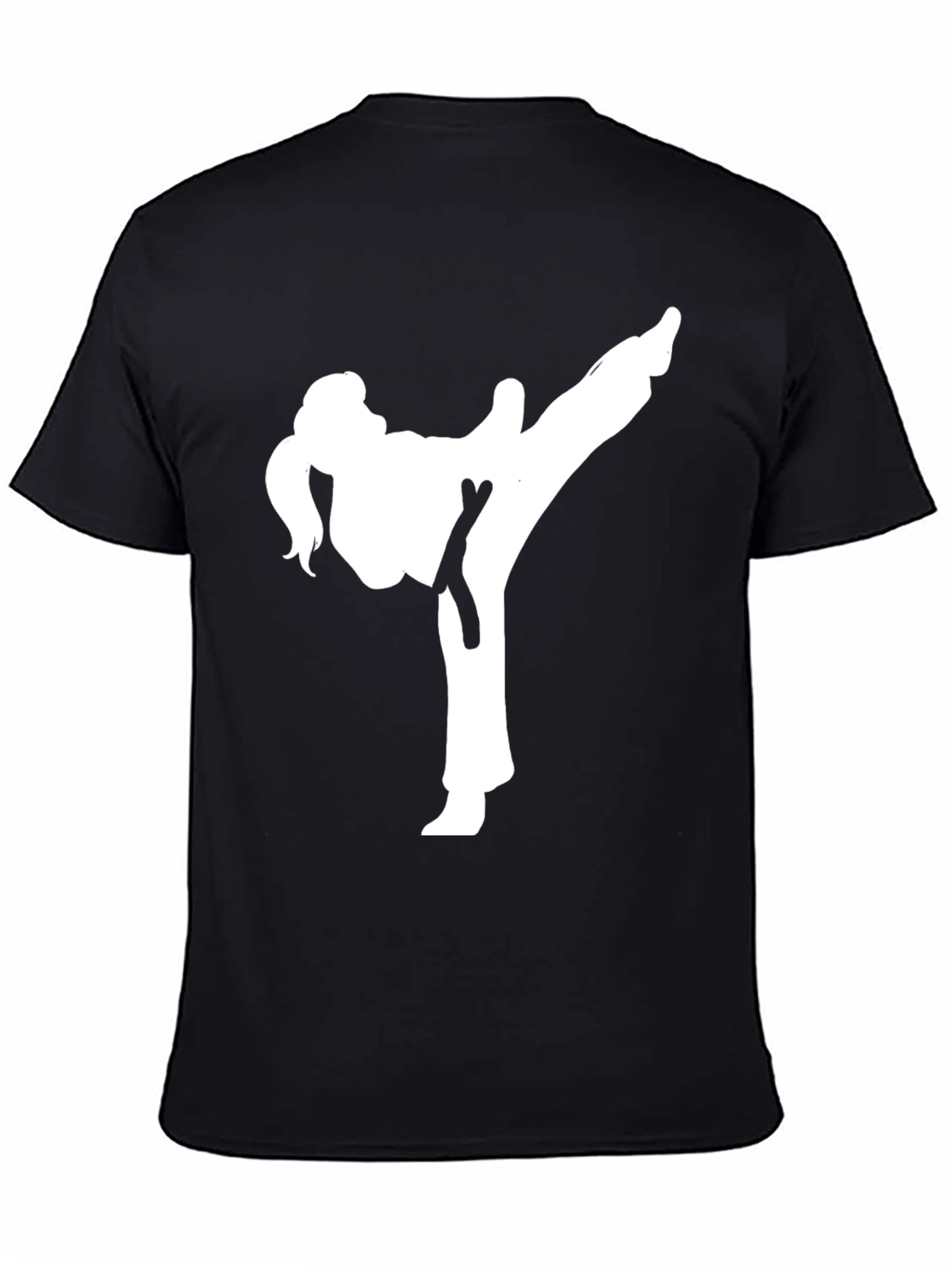 Karate Kick Graphic Tee - Black Cotton