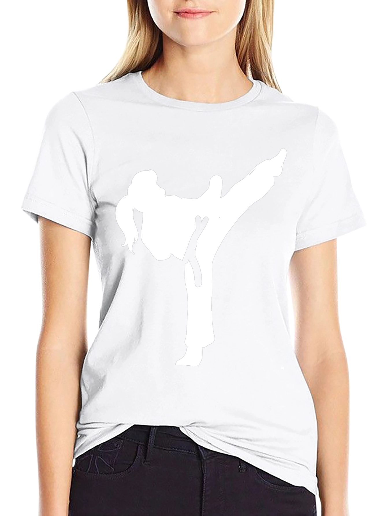 Karate Kick Graphic Tee - Black Cotton