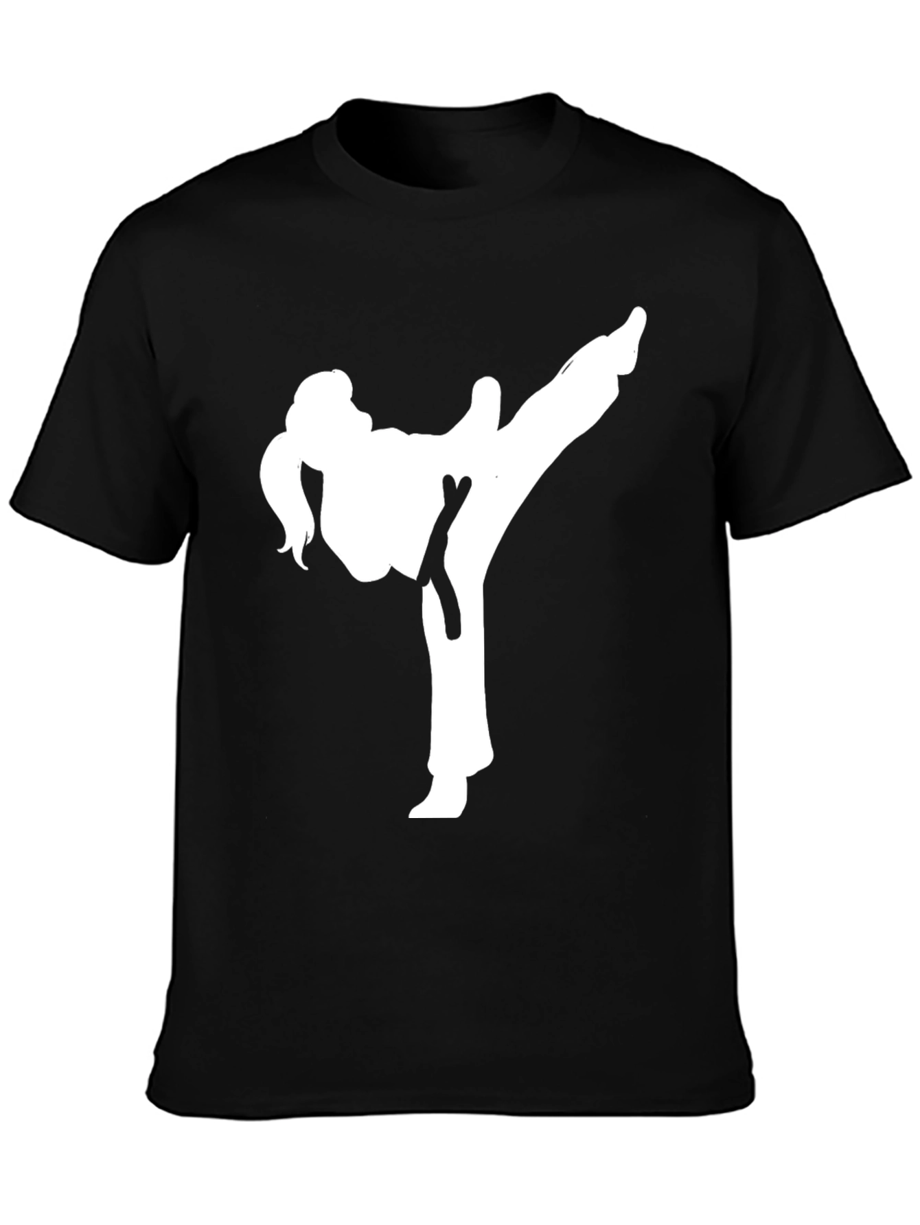 Karate Kick Graphic Tee - Black Cotton