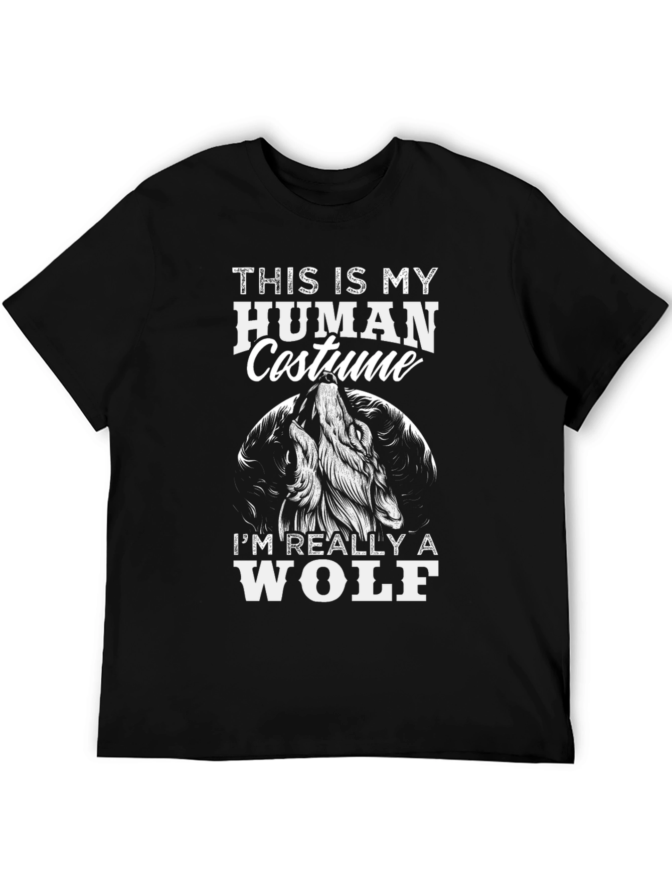 Human Costume Wolf T-Shirt - Funny Halloween Tee