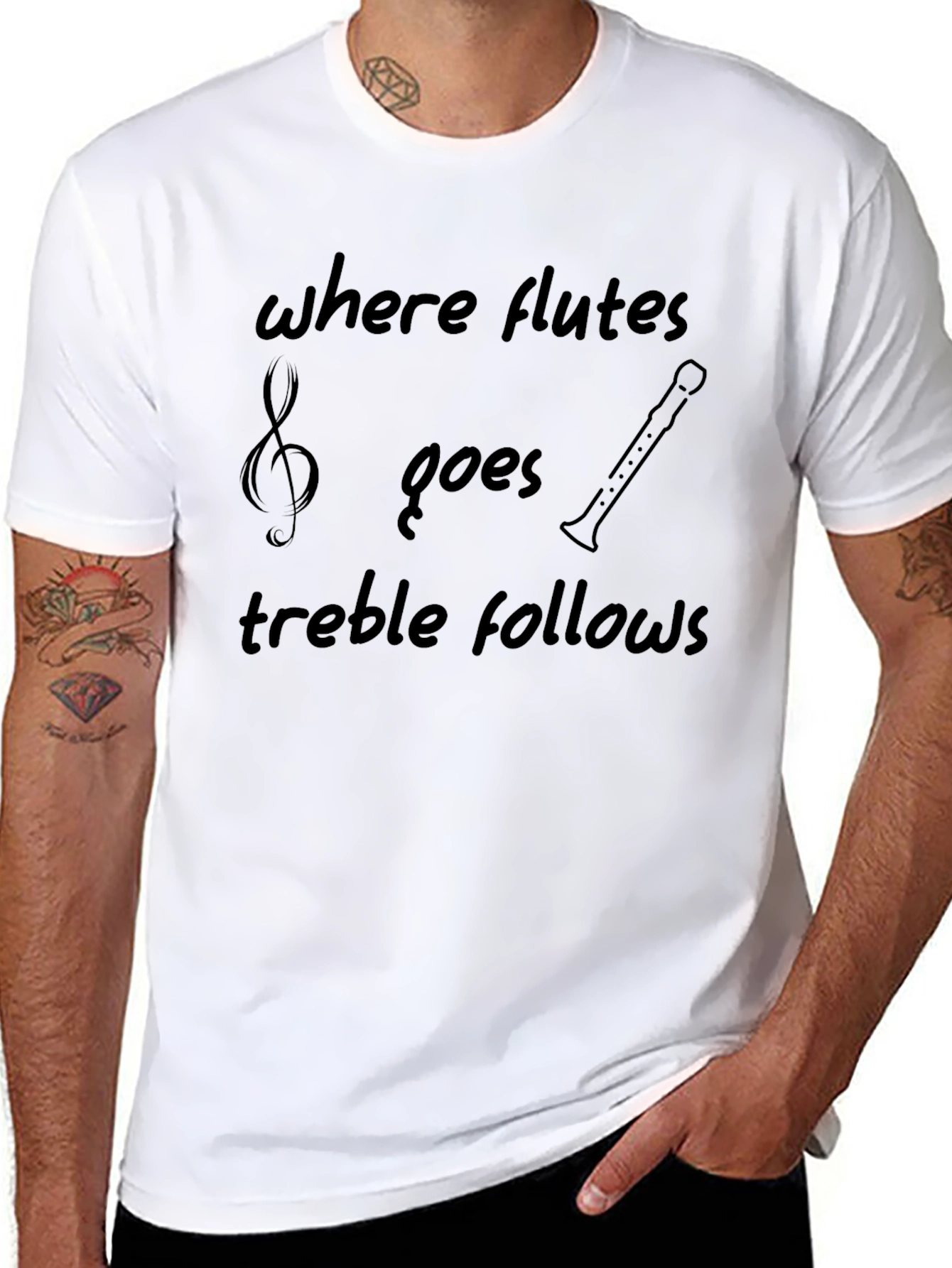 Where Flutes Go Treble Follows Graphic Tee