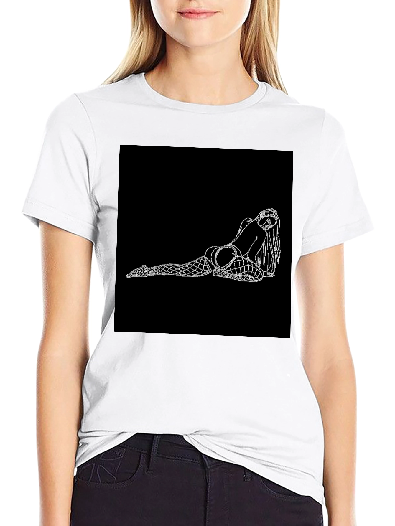 Black T-Shirt with Graphic Print