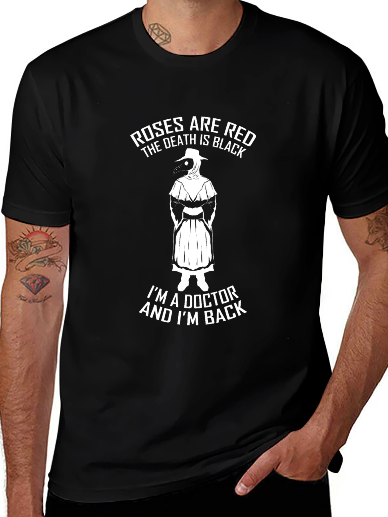 Roses are Red Plague Doctor Graphic T-Shirt