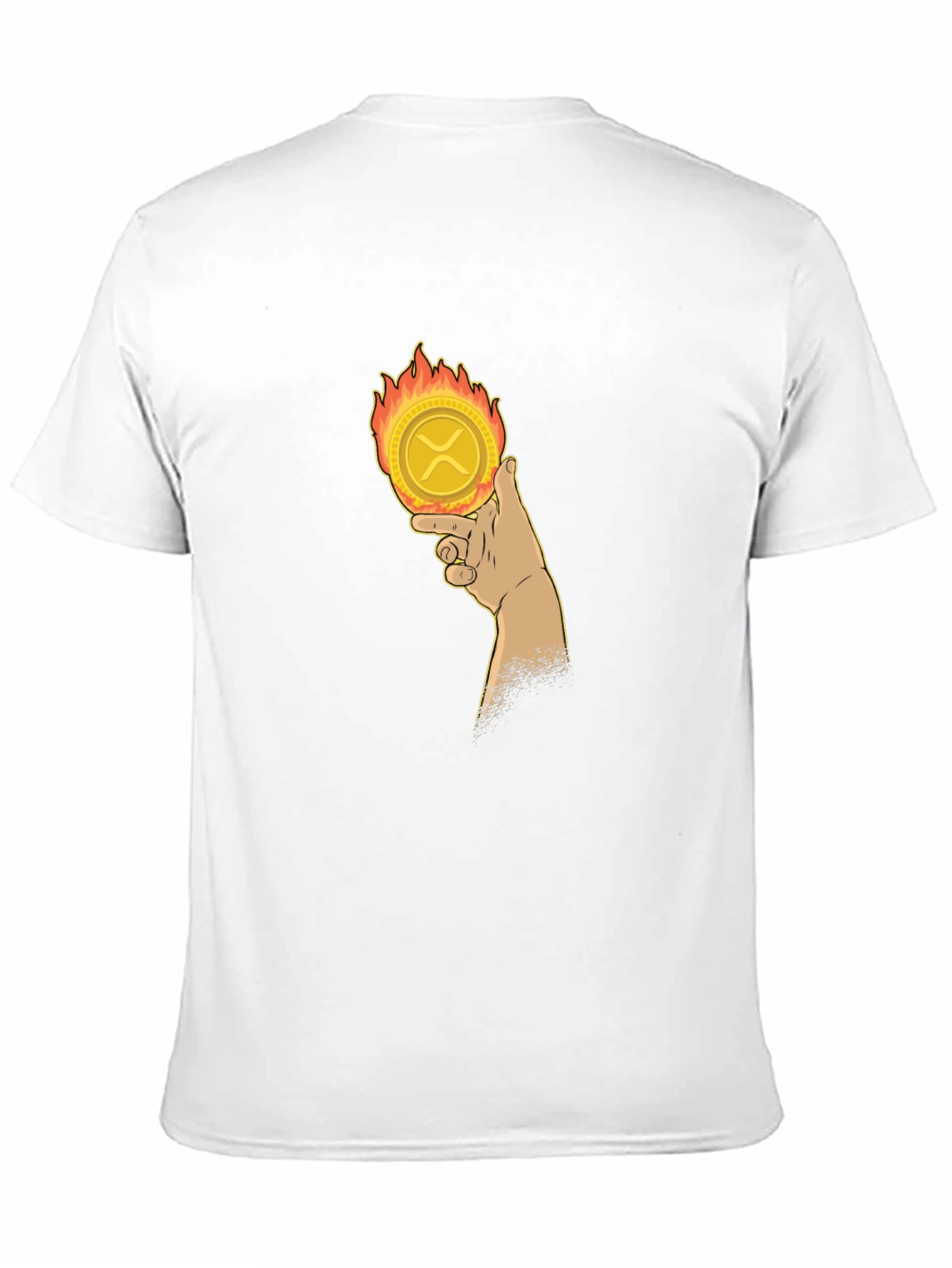Fiery Crypto Tee: Ripple XRP in Hand T-Shirt