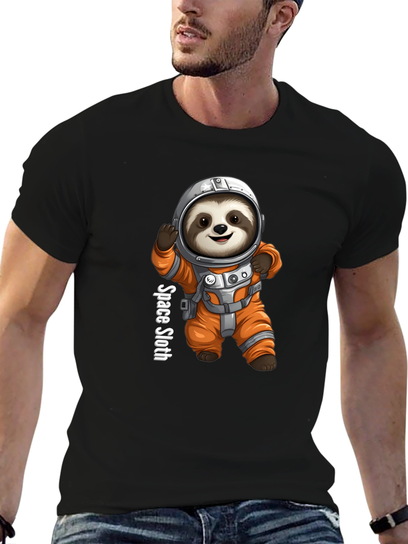 Space Sloth Graphic Tee - Funny Astronaut Design
