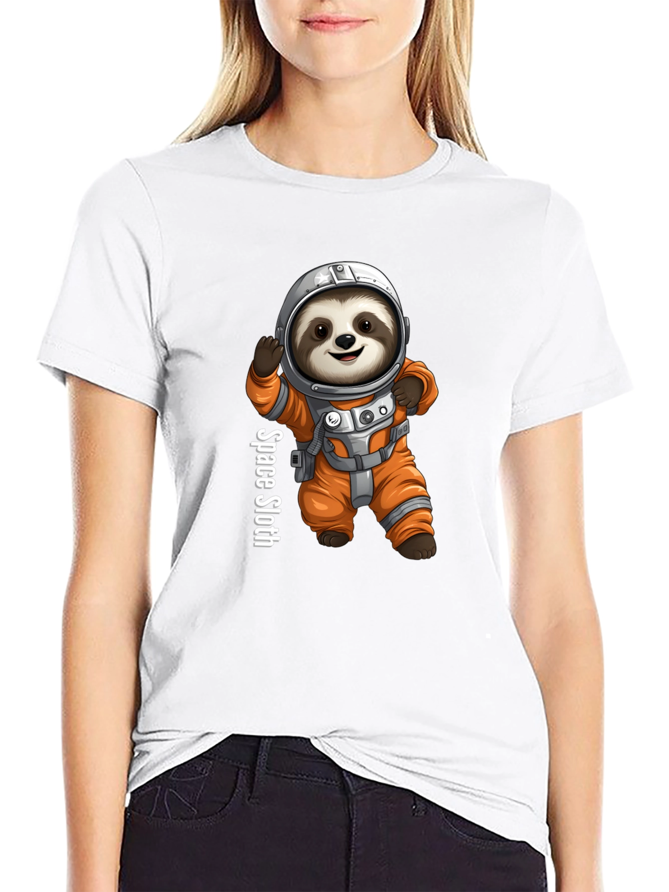 Space Sloth Graphic Tee - Funny Astronaut Design