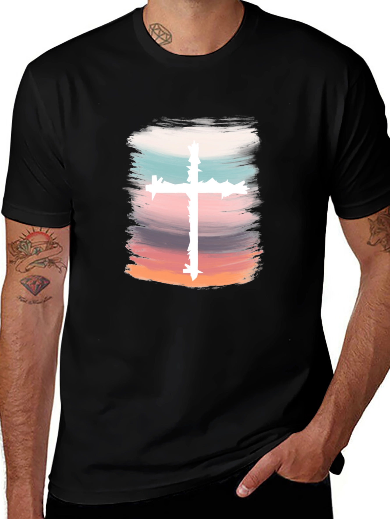 Christian Cross Graphic Tee - Stylish Faith Apparel