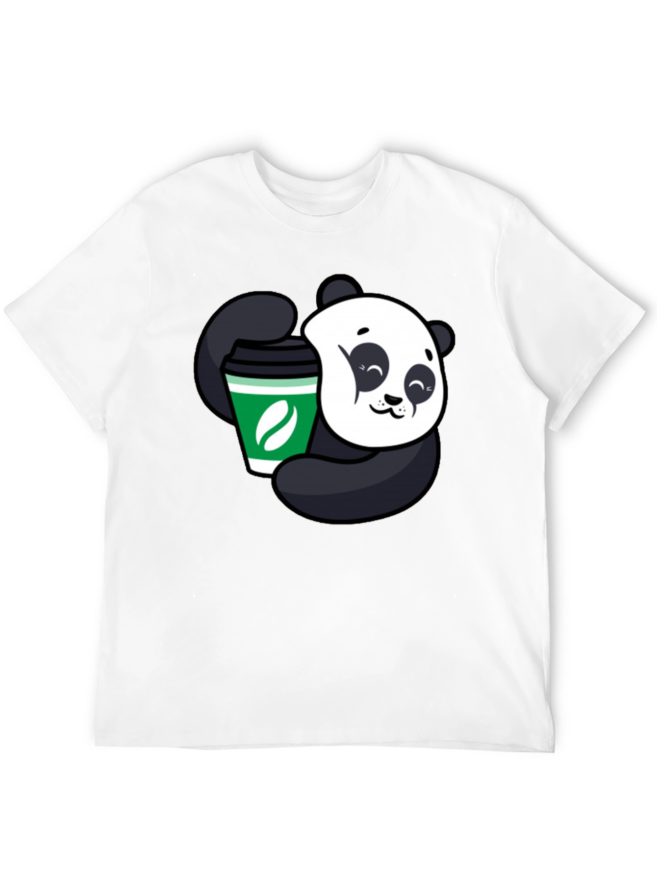 Panda Coffee Lover Black T-Shirt