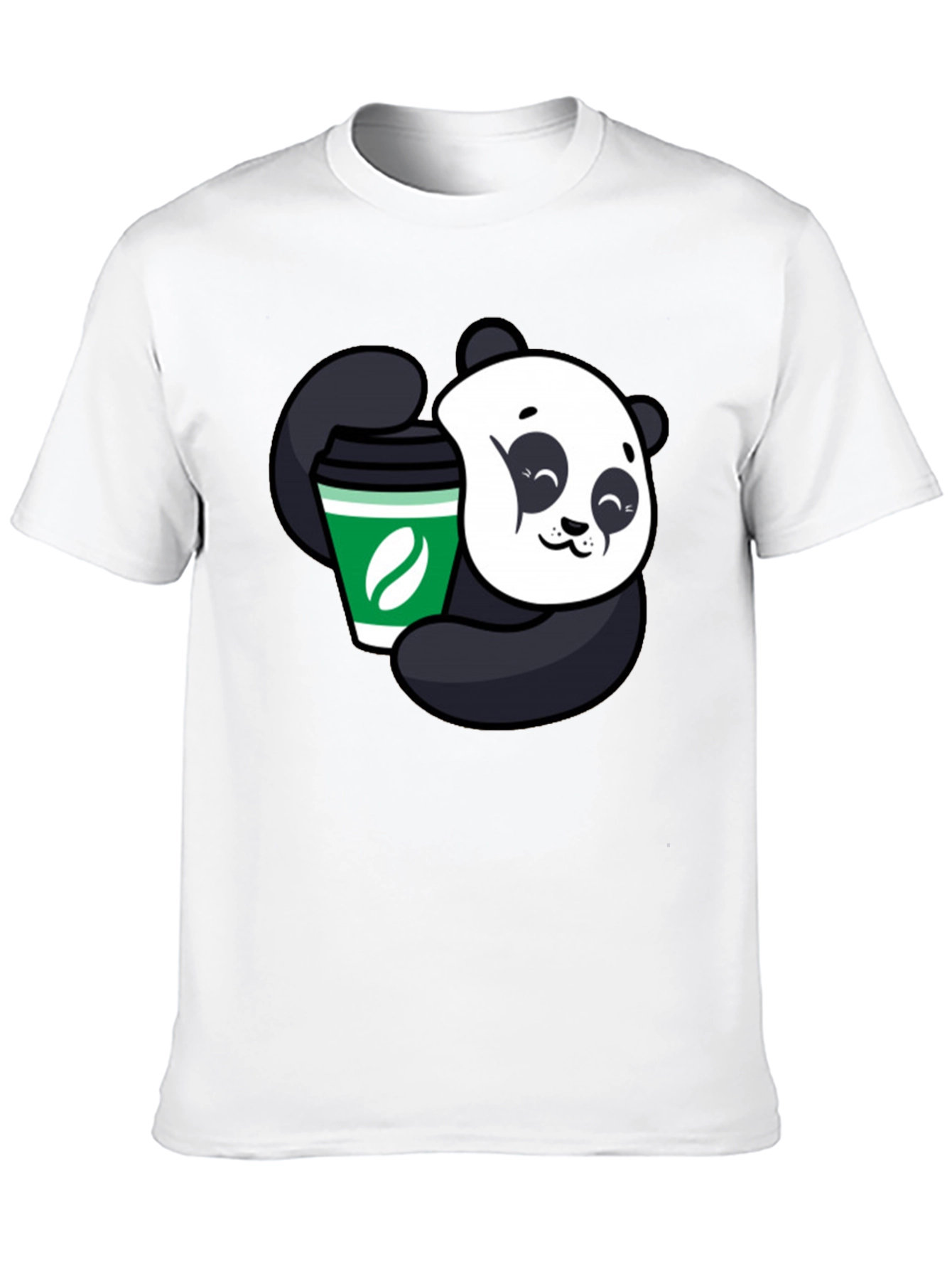 Panda Coffee Lover Black T-Shirt