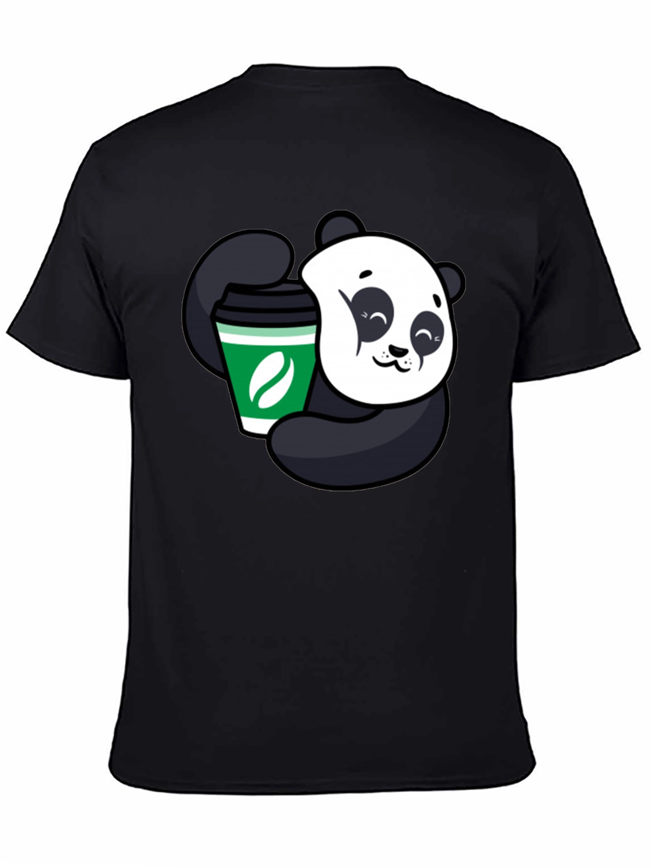Panda Coffee Lover Black T-Shirt