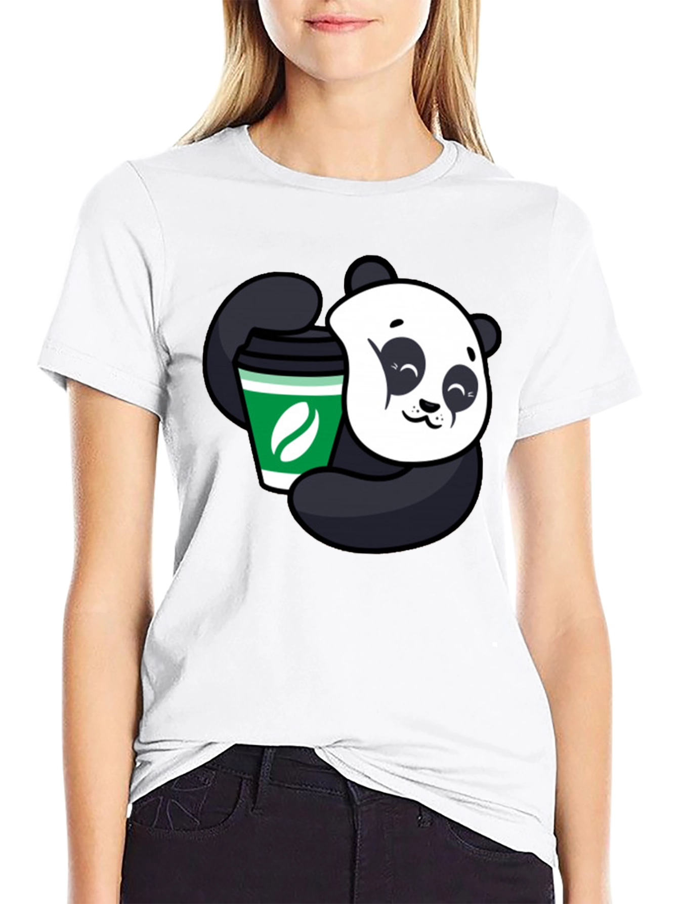 Panda Coffee Lover Black T-Shirt