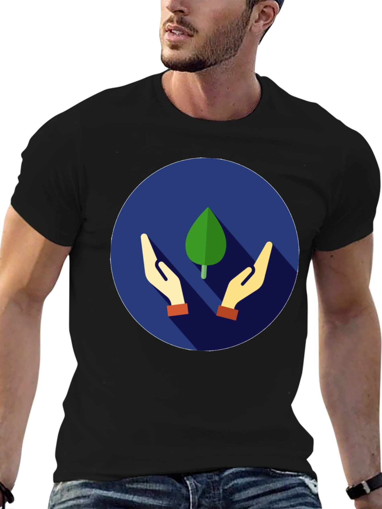 Eco-Friendly Black Graphic T-Shirt