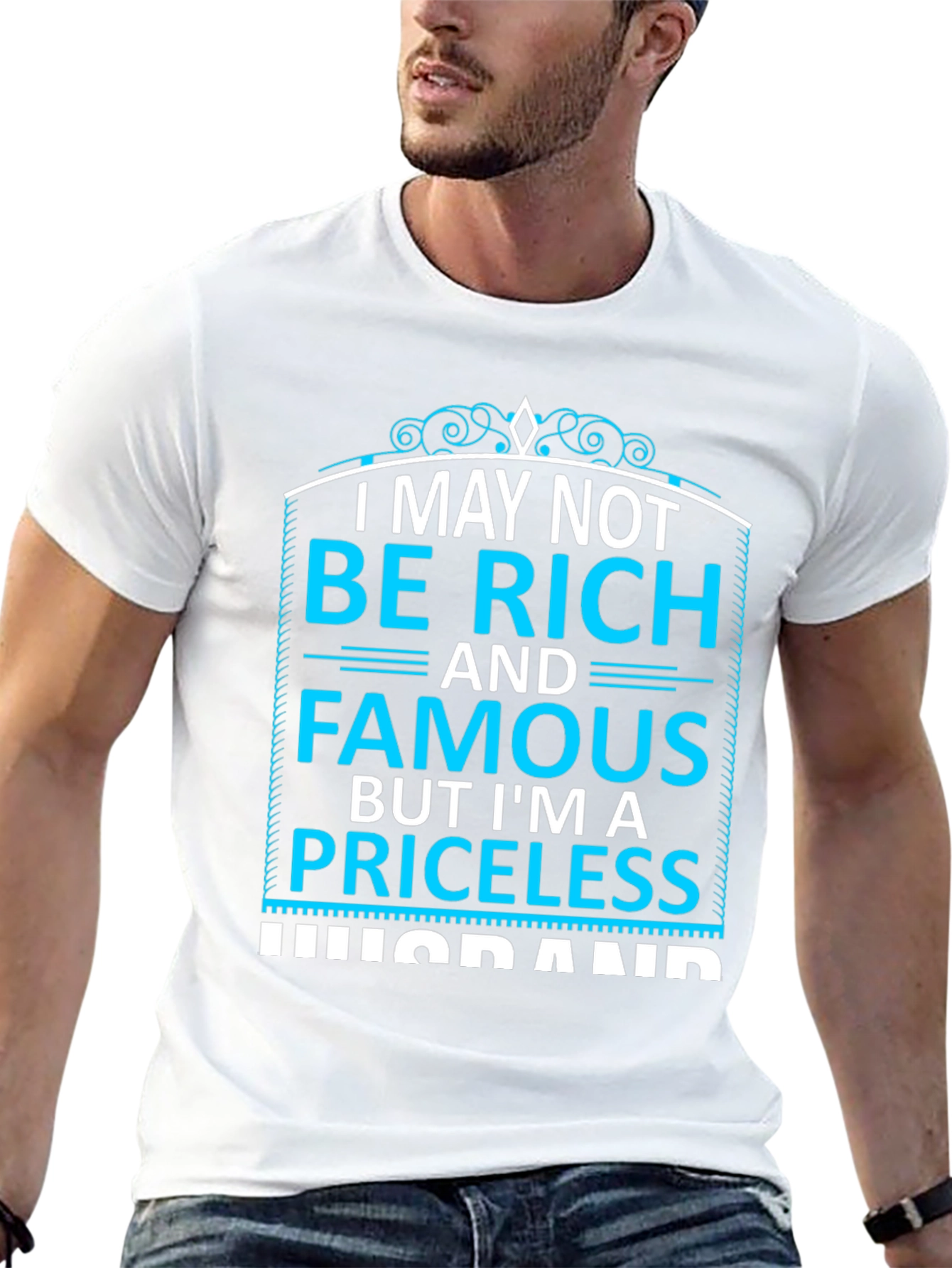 Priceless Husband Black Graphic T-Shirt