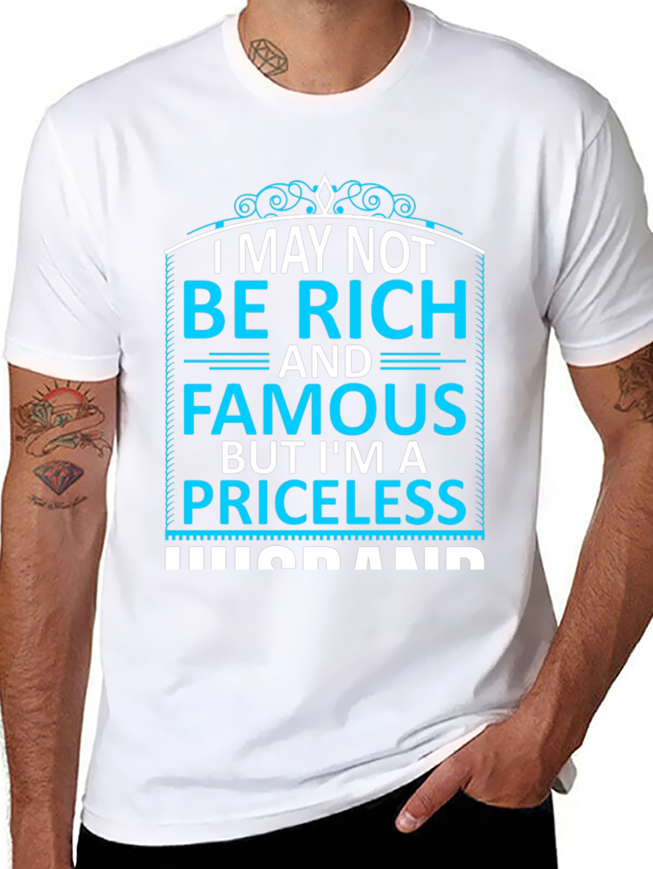 Priceless Husband Black Graphic T-Shirt
