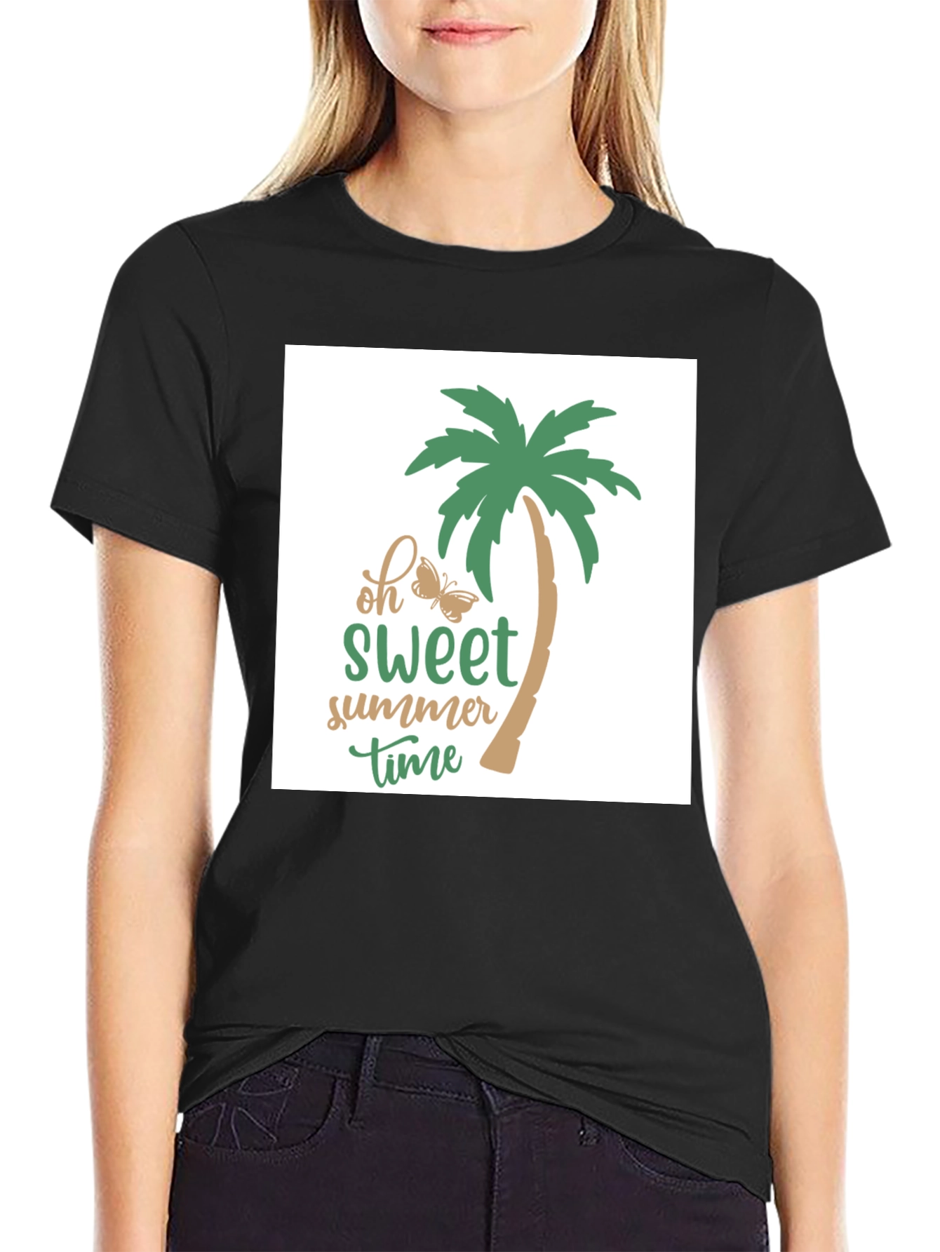 Sweet Summer Time Black T-Shirt