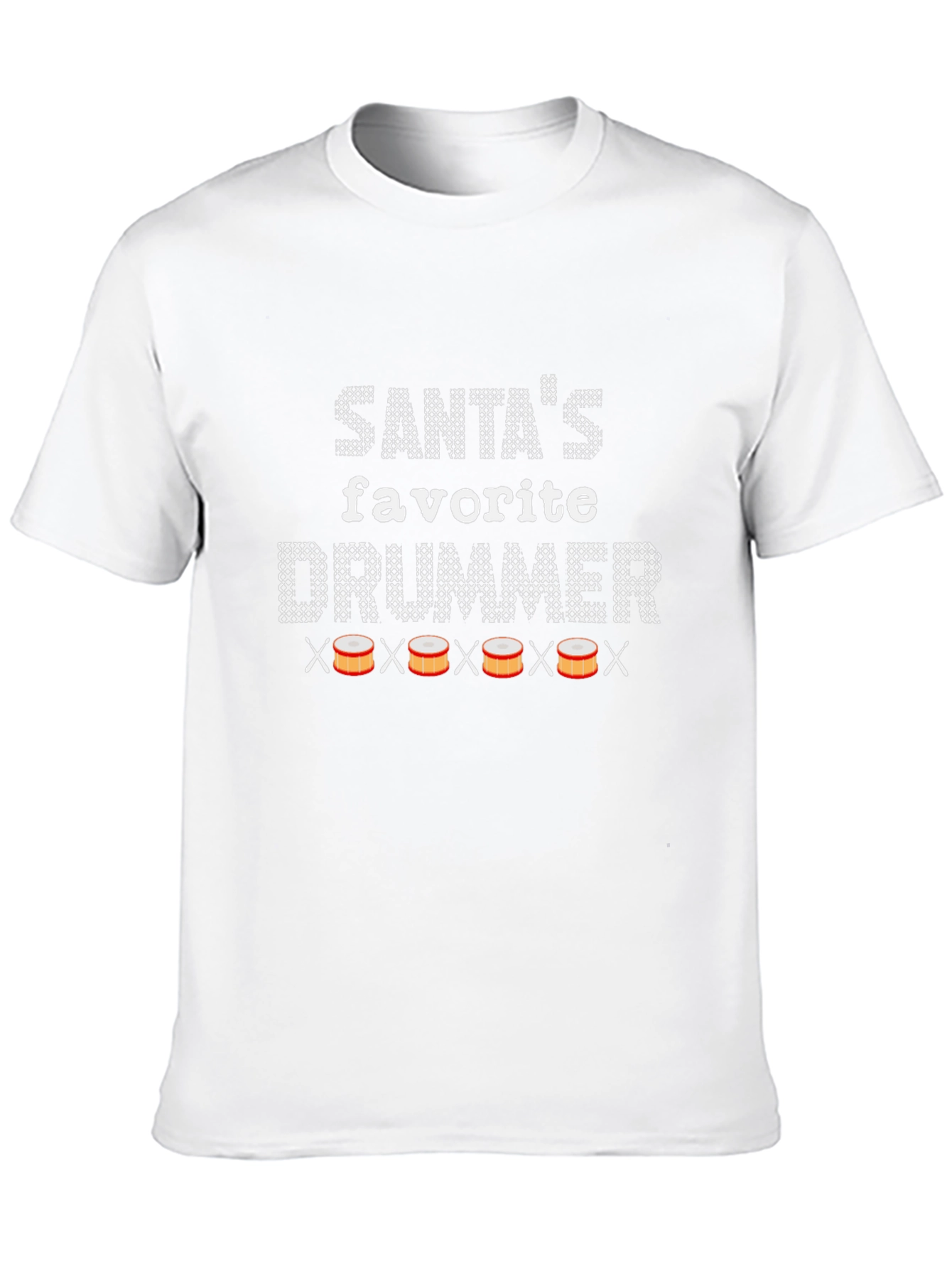 Santas Favorite Drummer T-Shirt - Christmas Holiday Tee