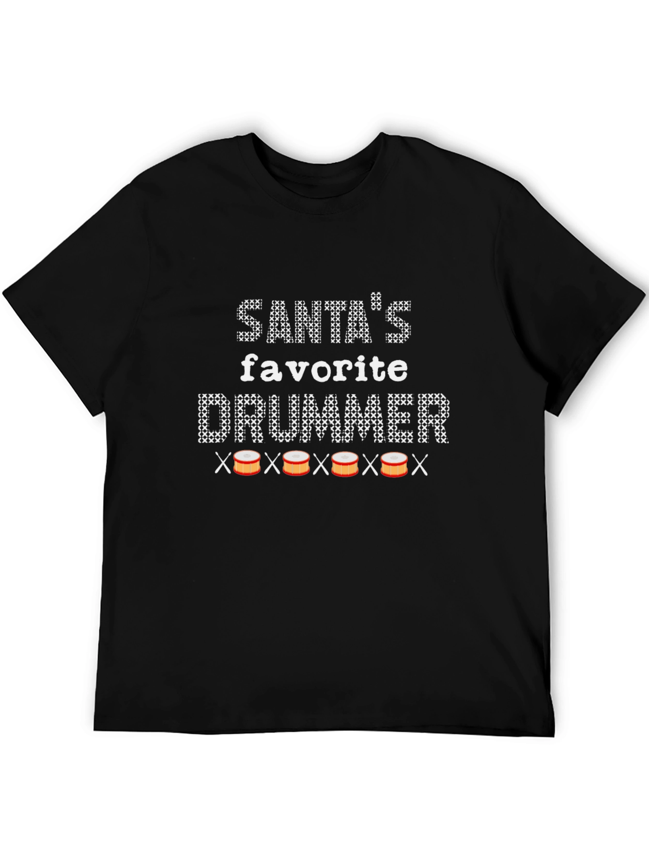 Santas Favorite Drummer T-Shirt - Christmas Holiday Tee