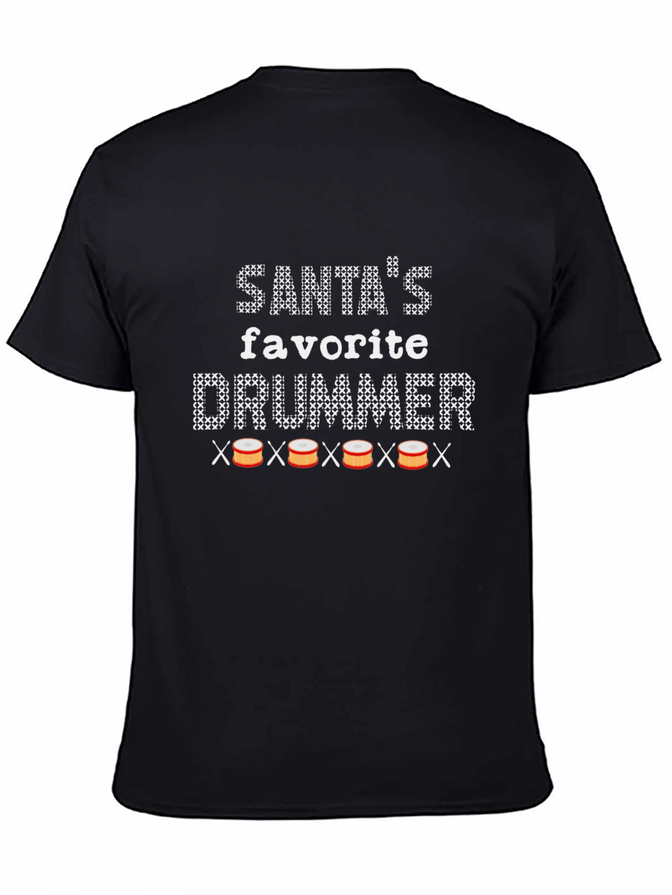 Santas Favorite Drummer T-Shirt - Christmas Holiday Tee