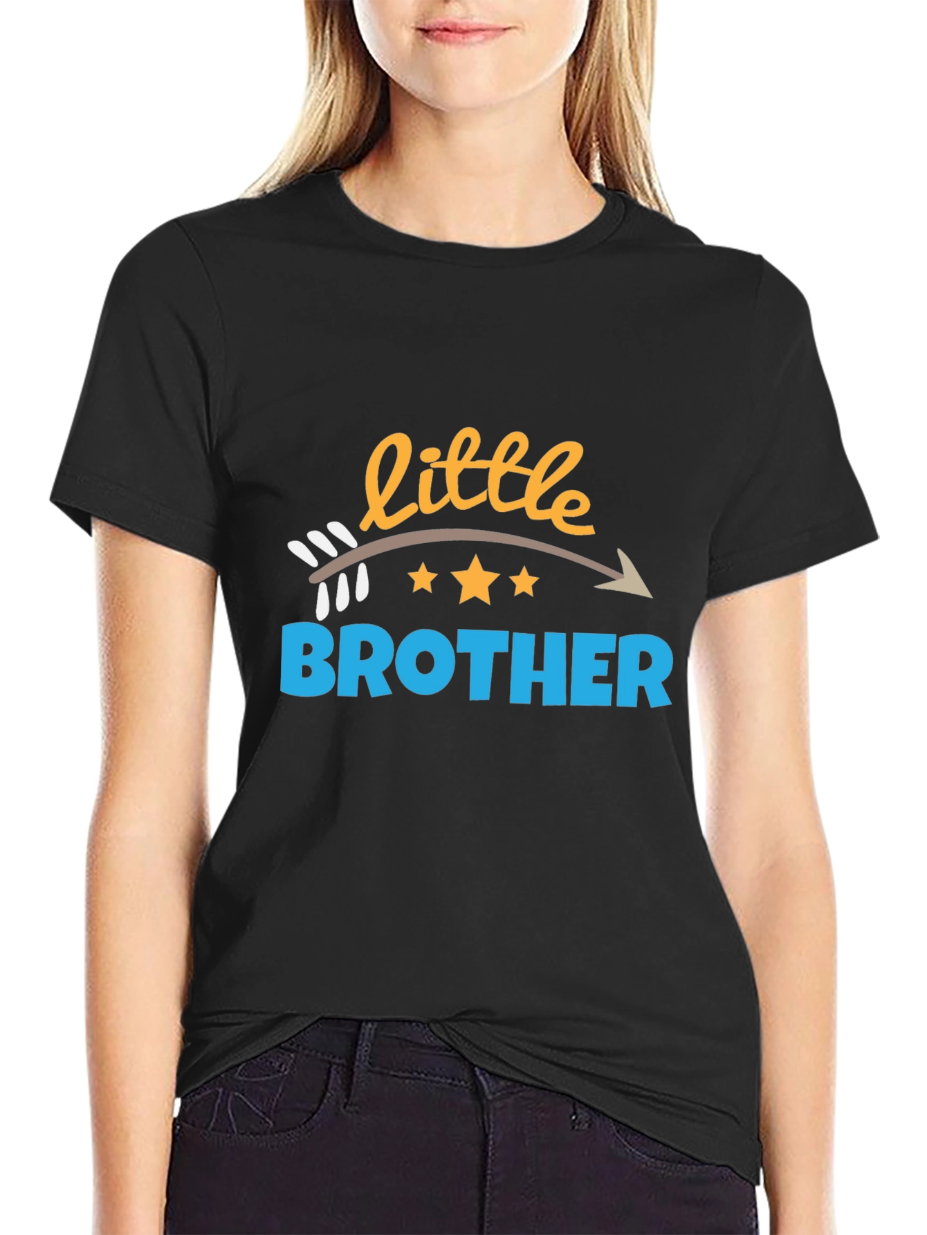 Little Brother Arrow Design Black T-Shirt