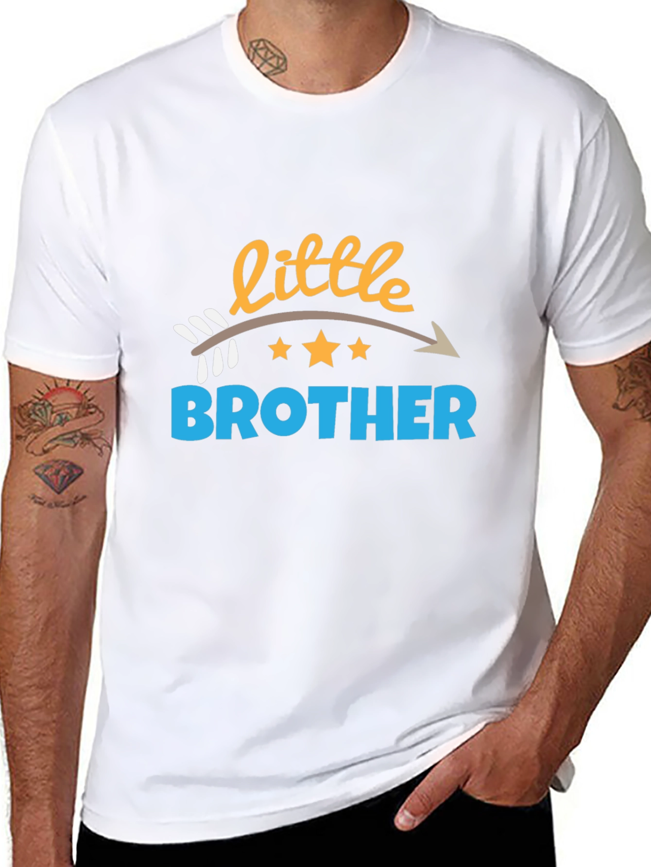 Little Brother Arrow Design Black T-Shirt