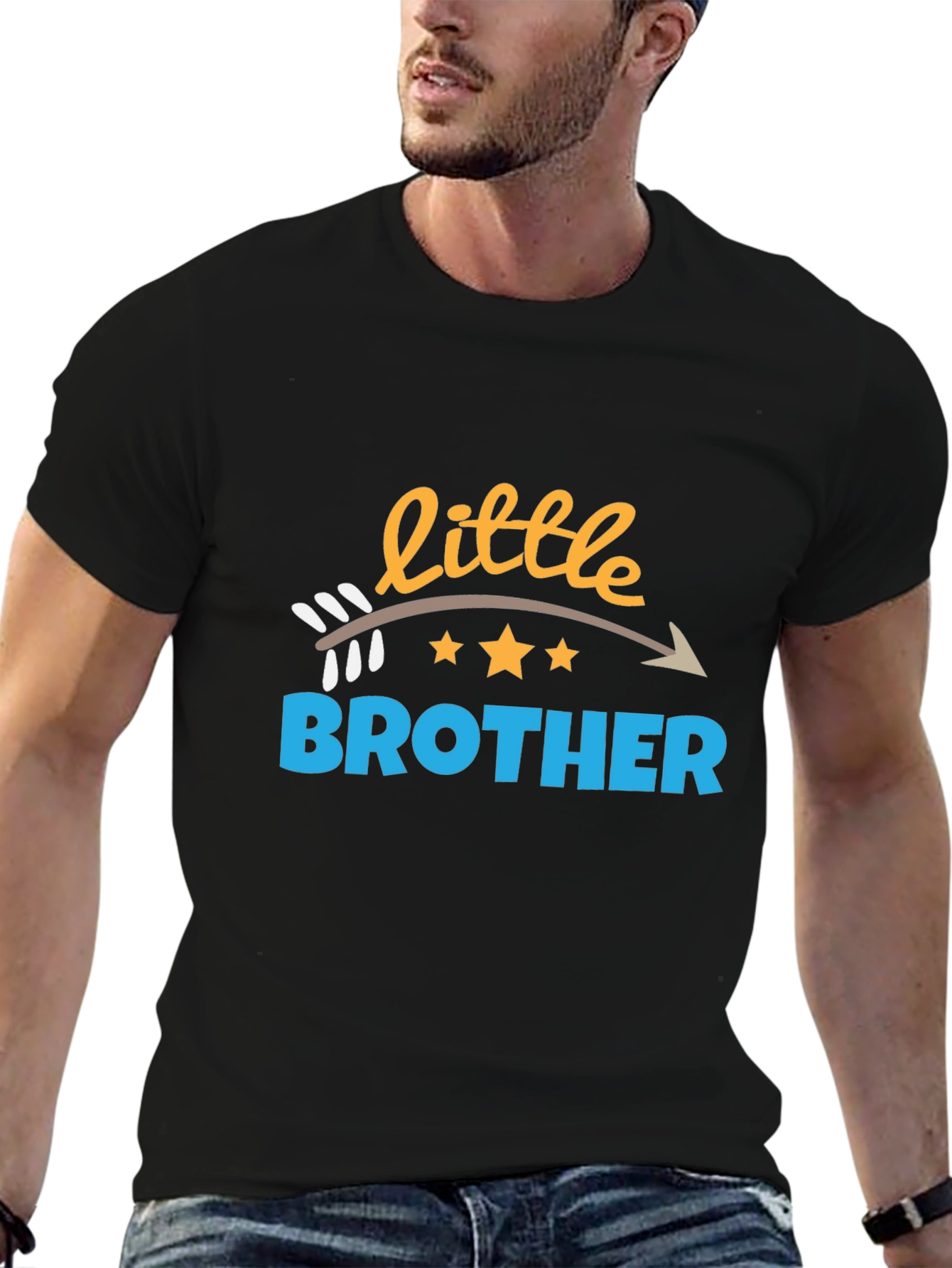 Little Brother Arrow Design Black T-Shirt