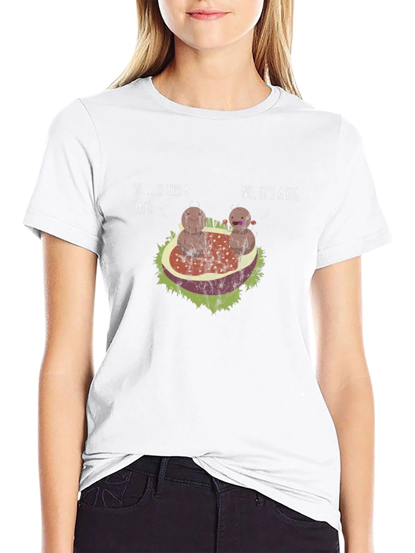 Humorous Date? Fig! Black Graphic T-Shirt
