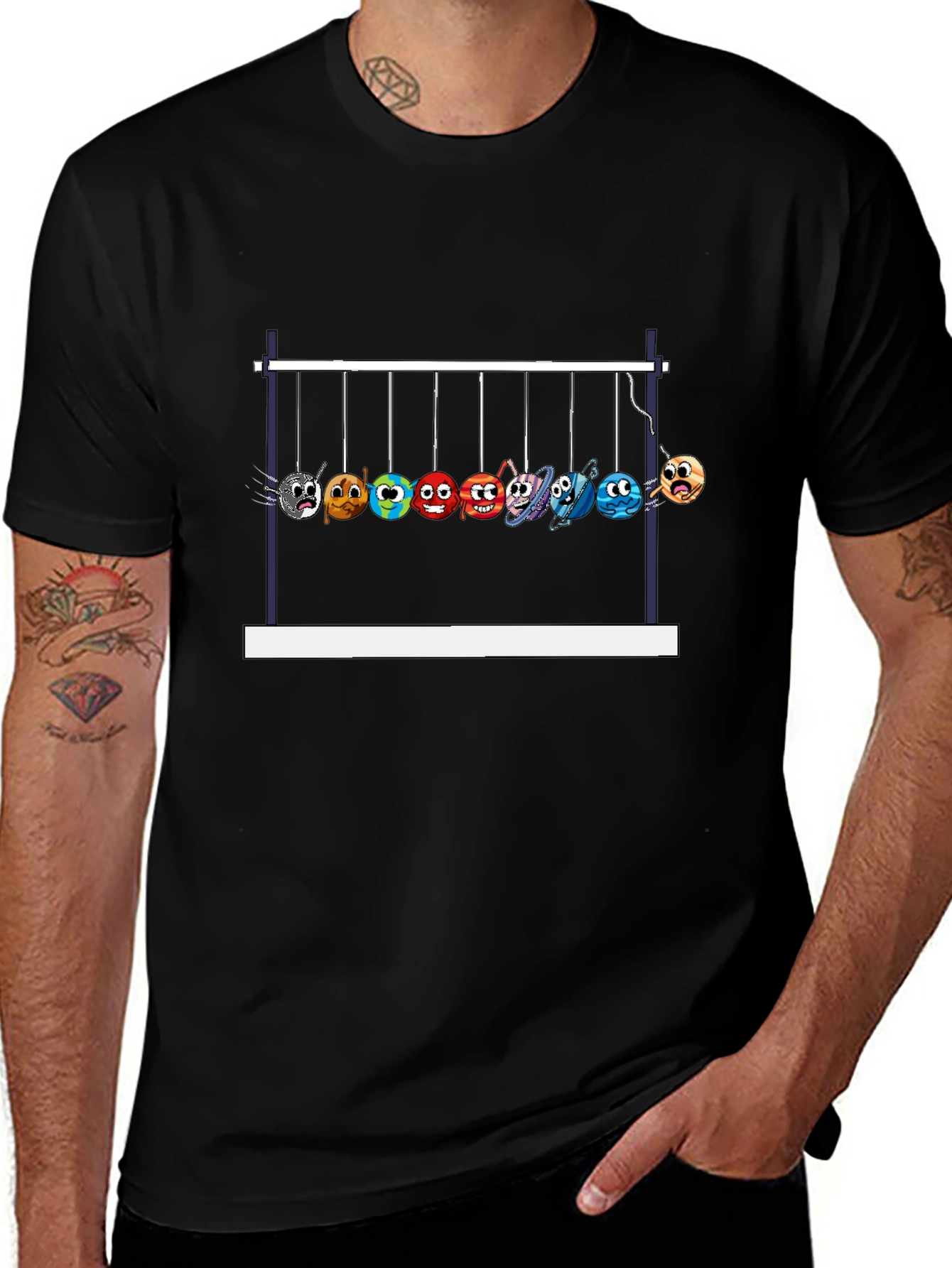 Newtons Cradle Planets Graphic Tee