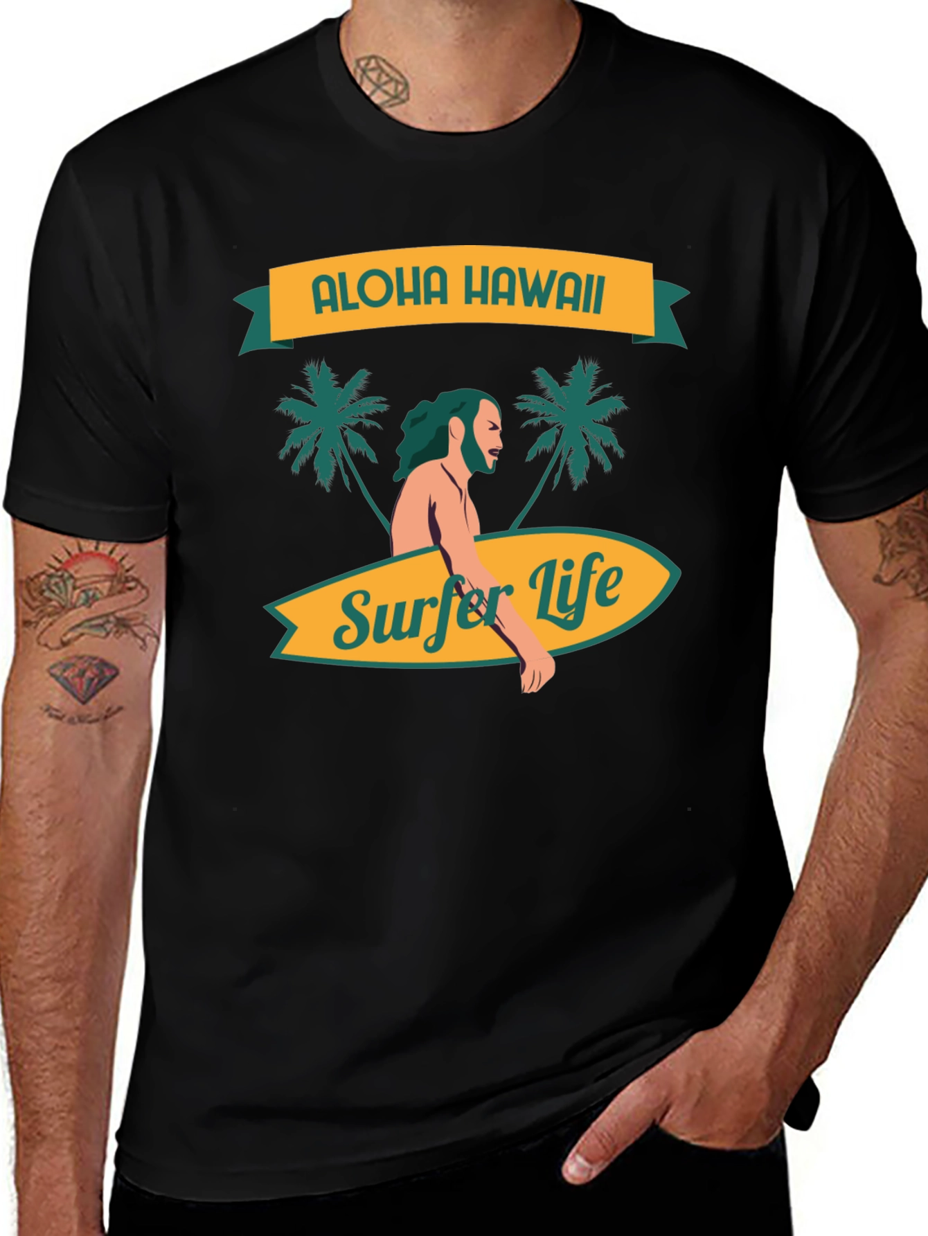 Aloha Hawaii Surfer Life Graphic Tee