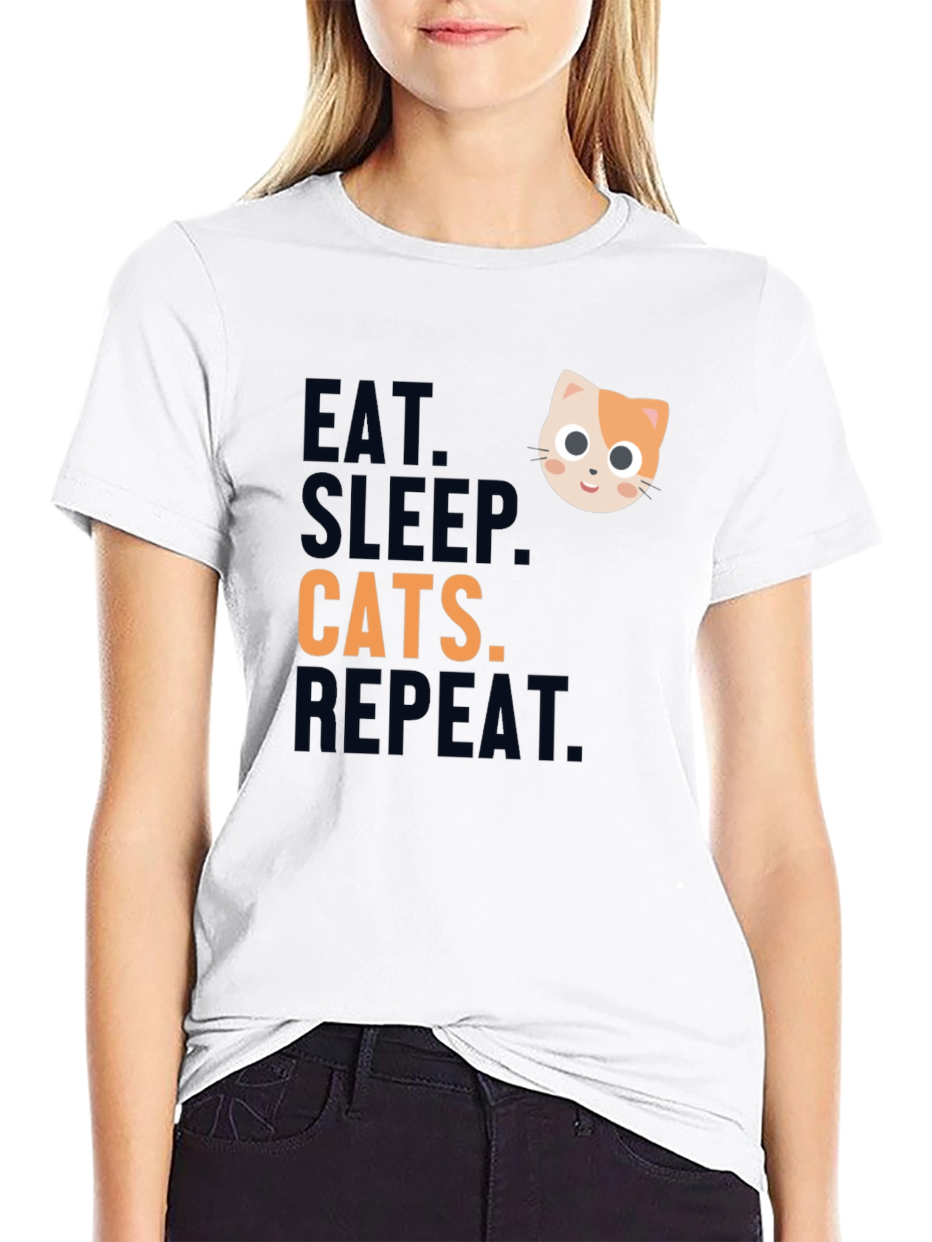 Eat Sleep Cats Repeat T-Shirt - Cat Lover Tee