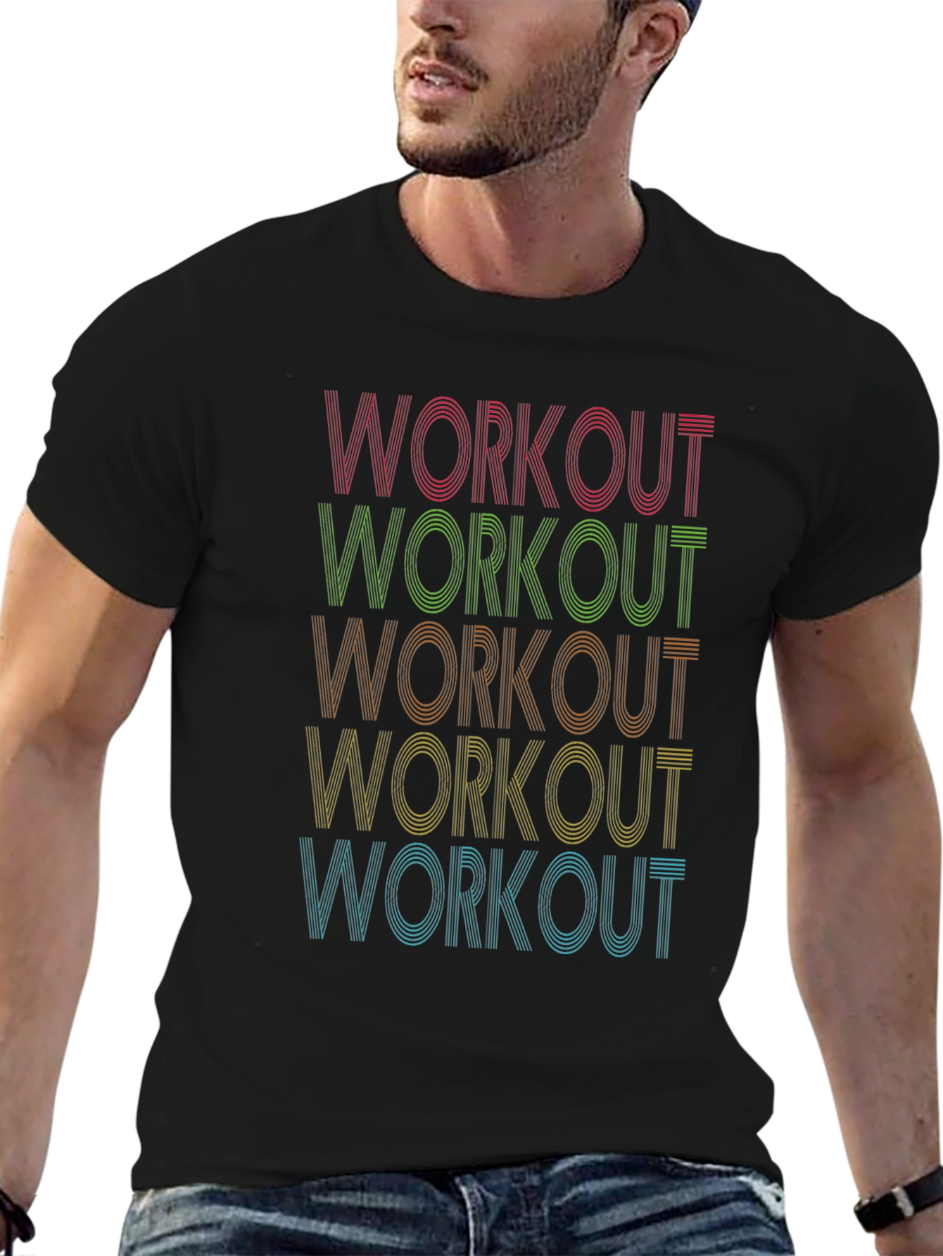 Workout Graphic Tee - Retro Fitness Shirt