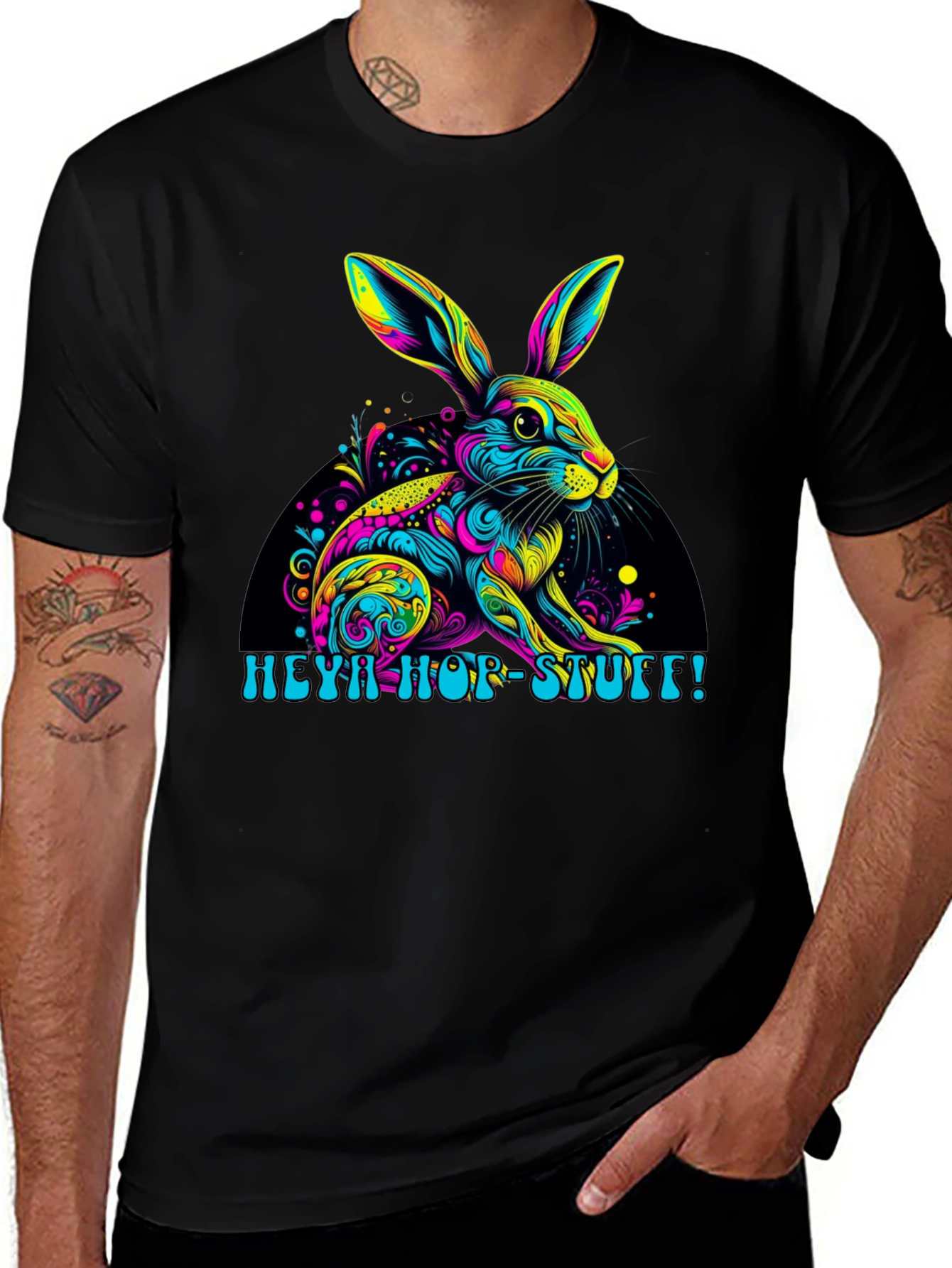 Vibrant Easter Bunny T-Shirt - Heya Hop Stuff!