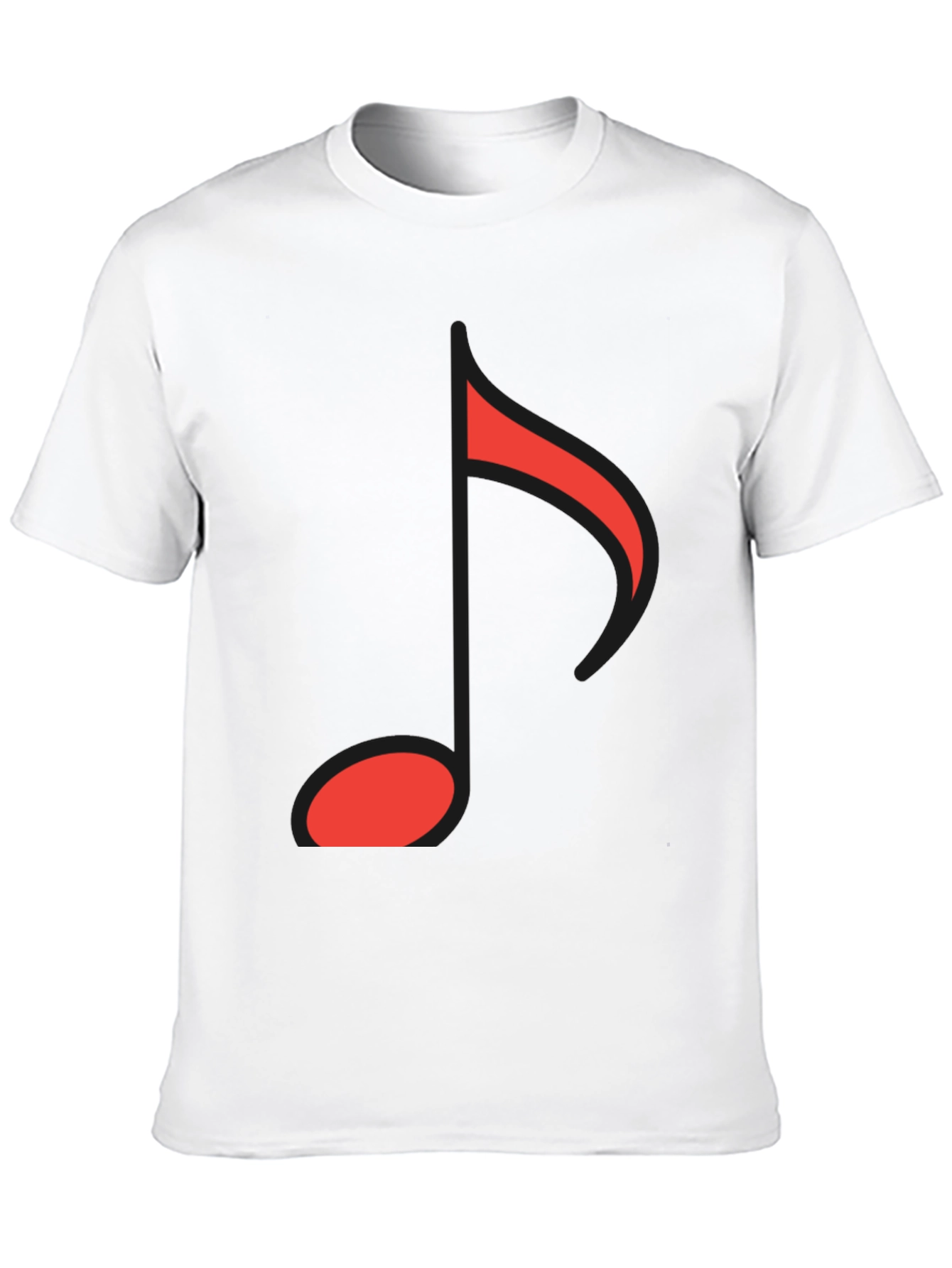 Musical Note Graphic Tee - Black Cotton Comfort