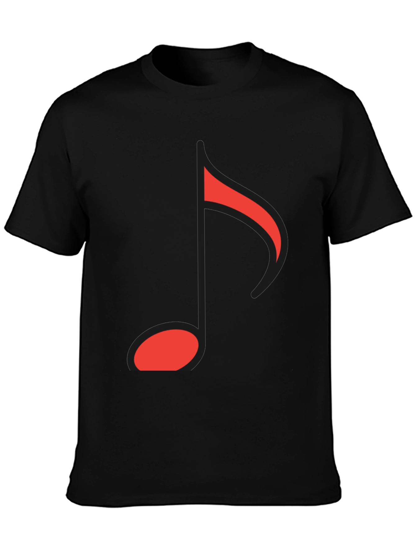 Musical Note Graphic Tee - Black Cotton Comfort