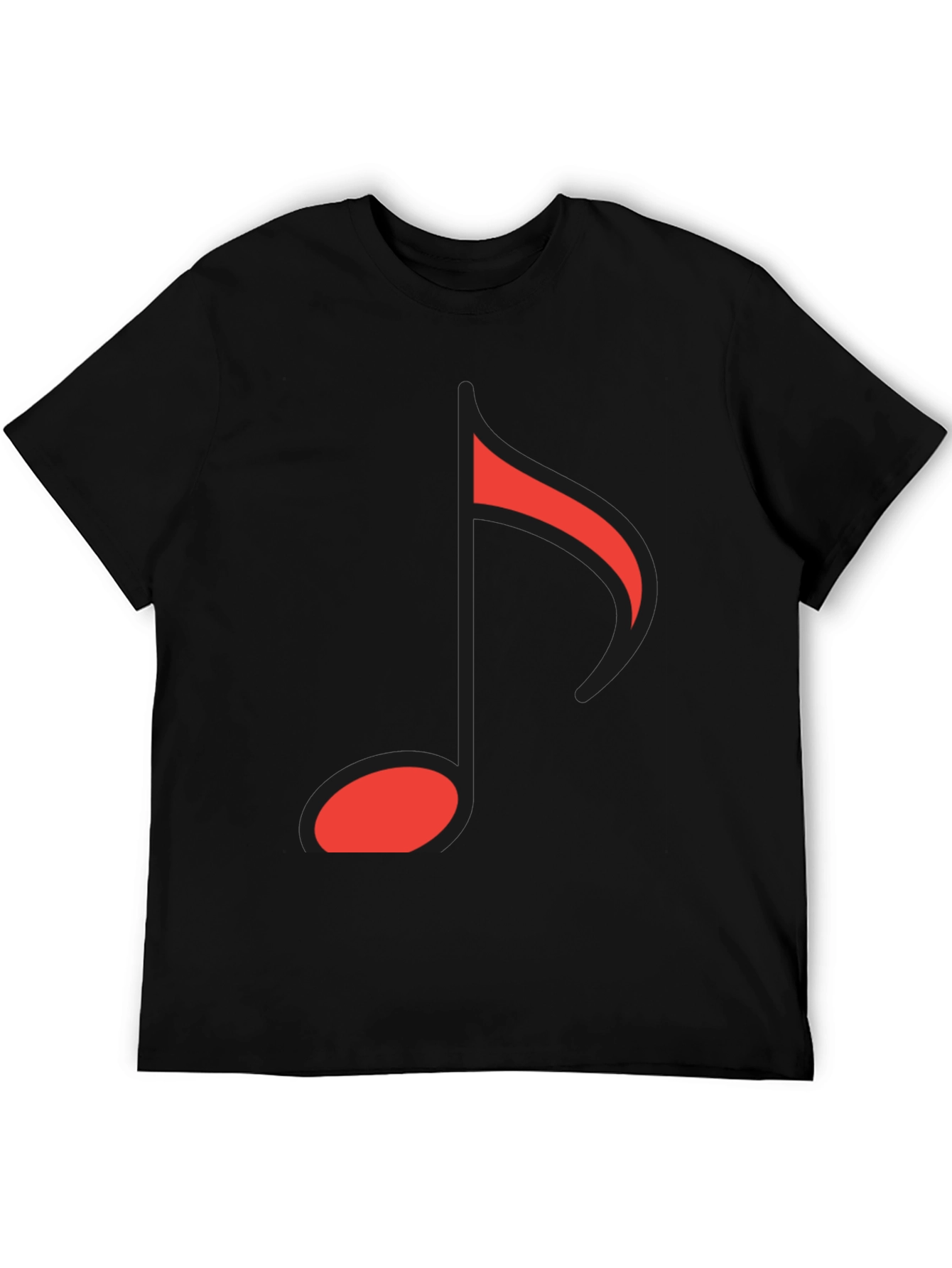 Musical Note Graphic Tee - Black Cotton Comfort