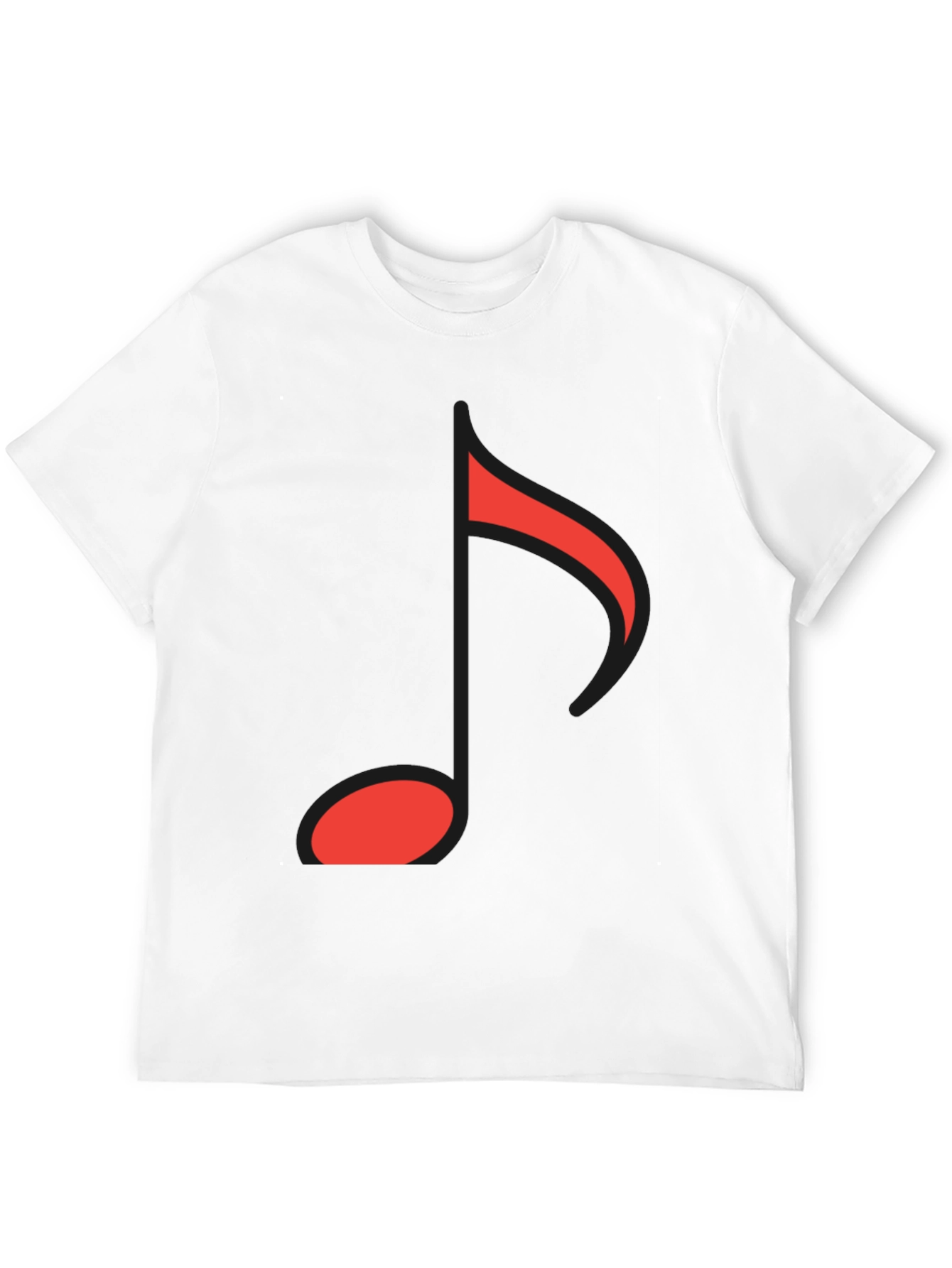 Musical Note Graphic Tee - Black Cotton Comfort
