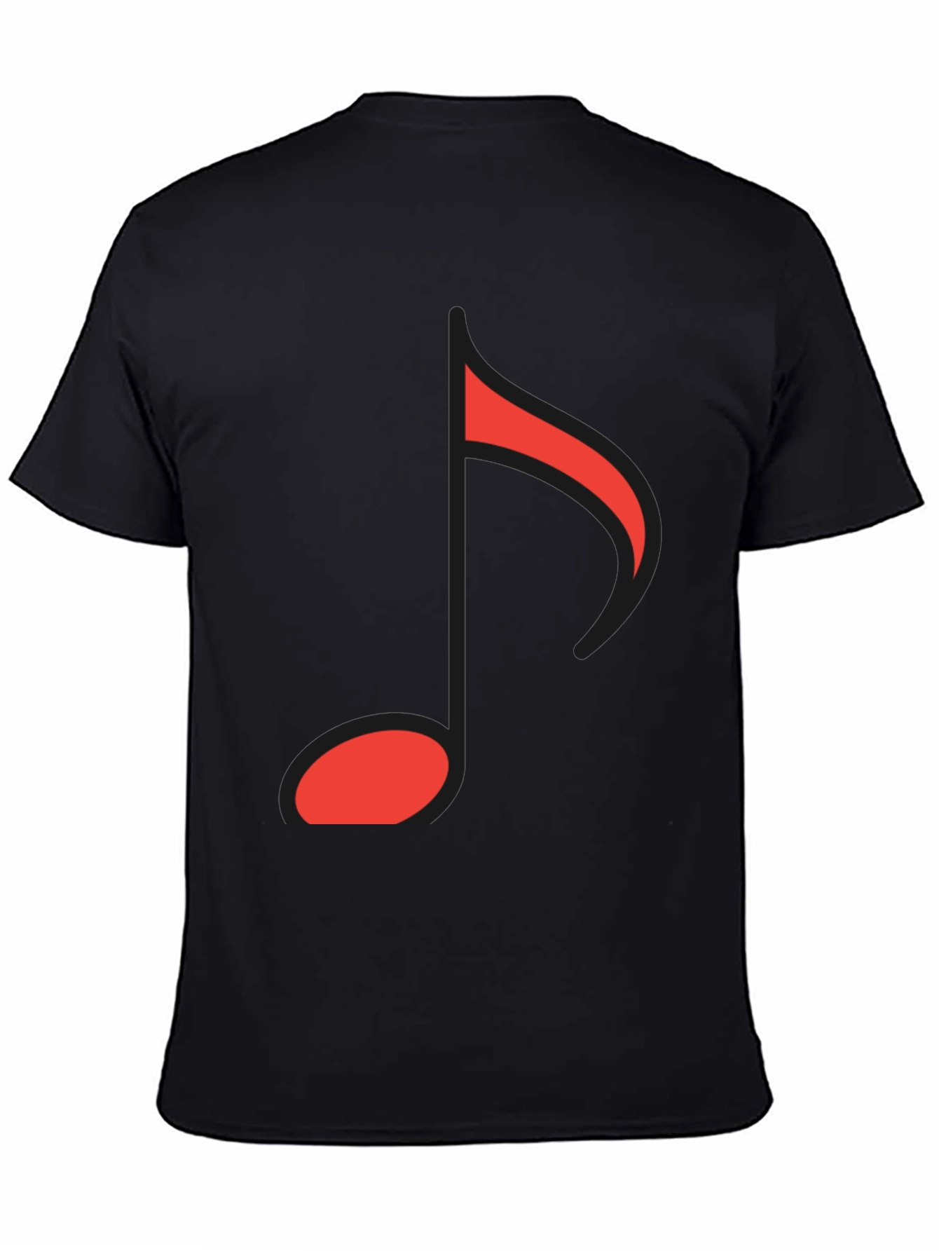 Musical Note Graphic Tee - Black Cotton Comfort