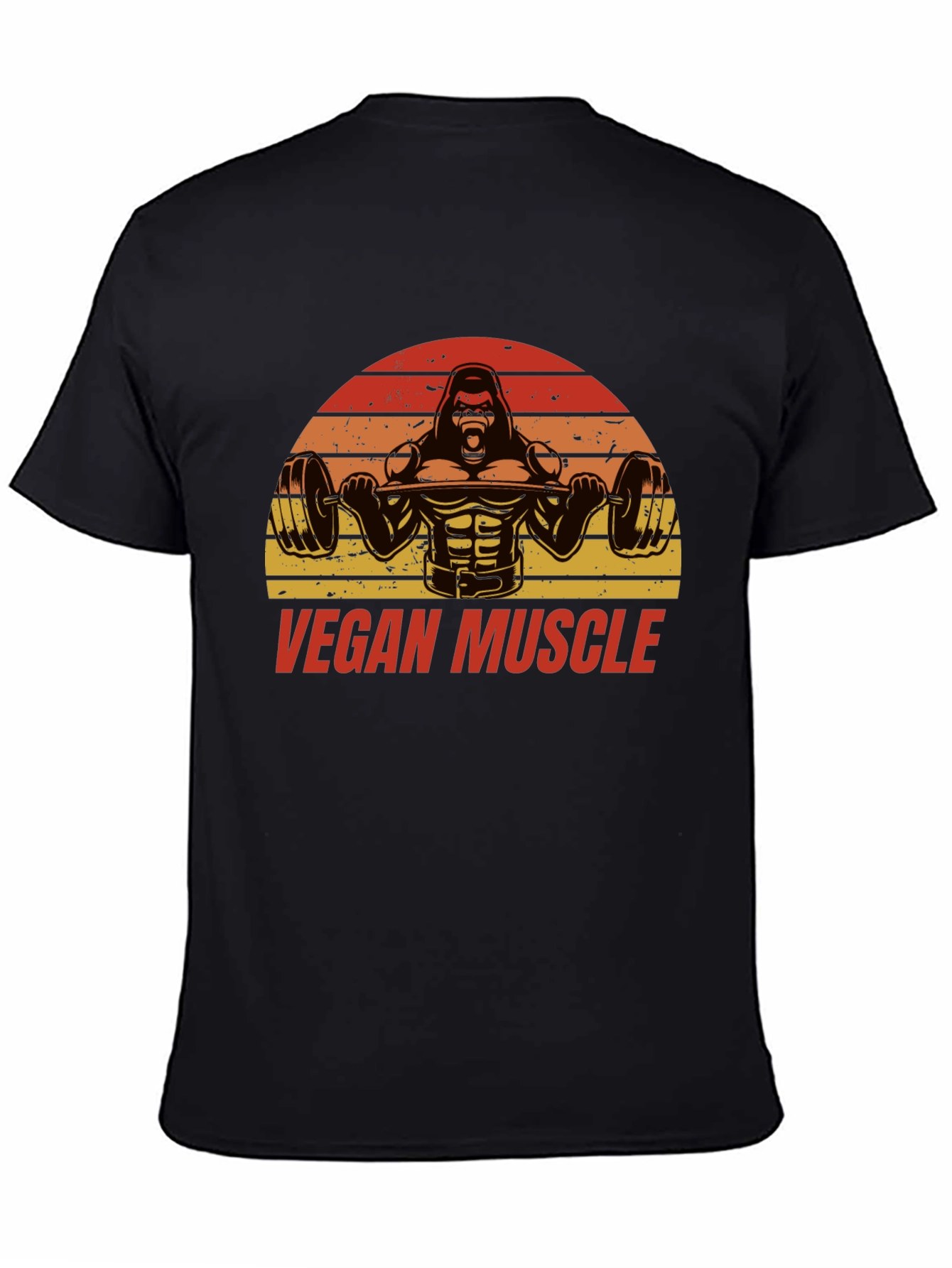 Vegan Muscle Gorilla Barbell T-Shirt