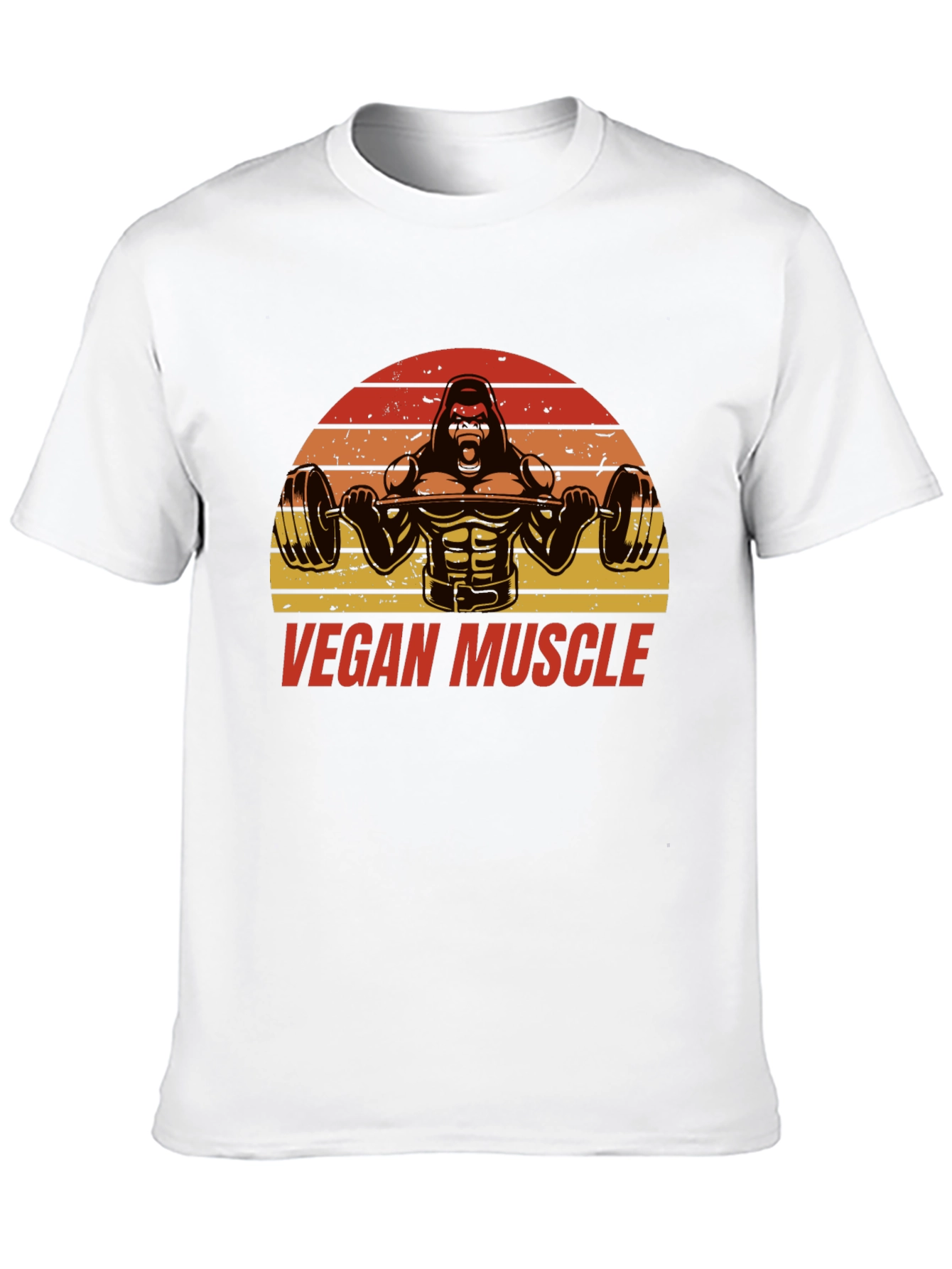 Vegan Muscle Gorilla Barbell T-Shirt