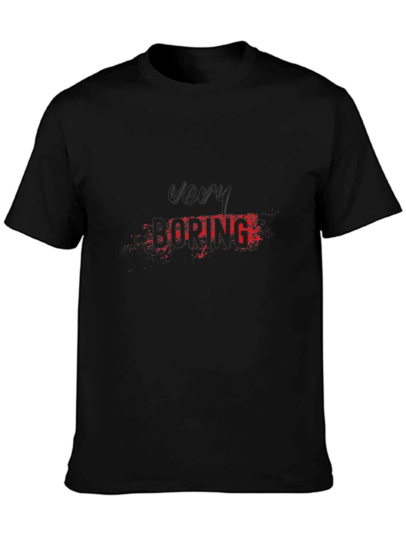 Very Boring Graphic Tee - Black Cotton Casual