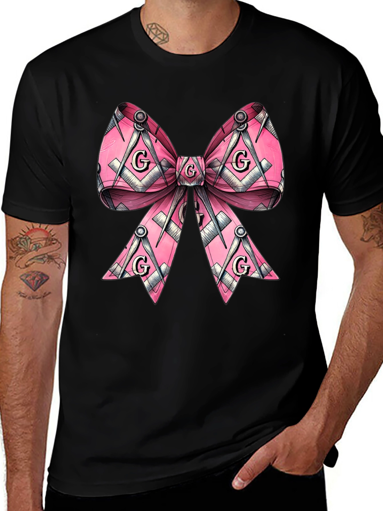 Masonic Bow Tie Graphic T-Shirt - Unique Design