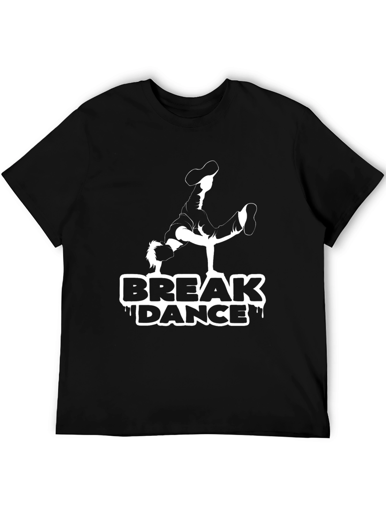 Break Dance Graphic Tee - Black Cotton Shirt