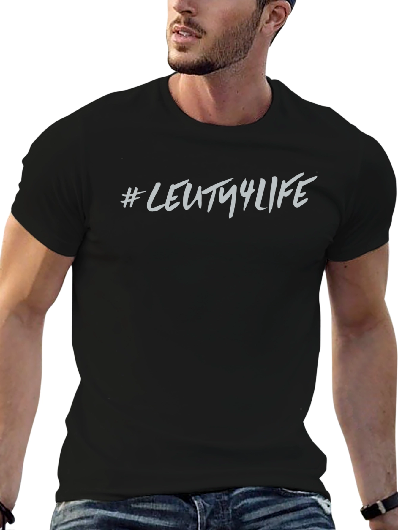 Mens Black Graphic Tee - #LEUTY4LIFE